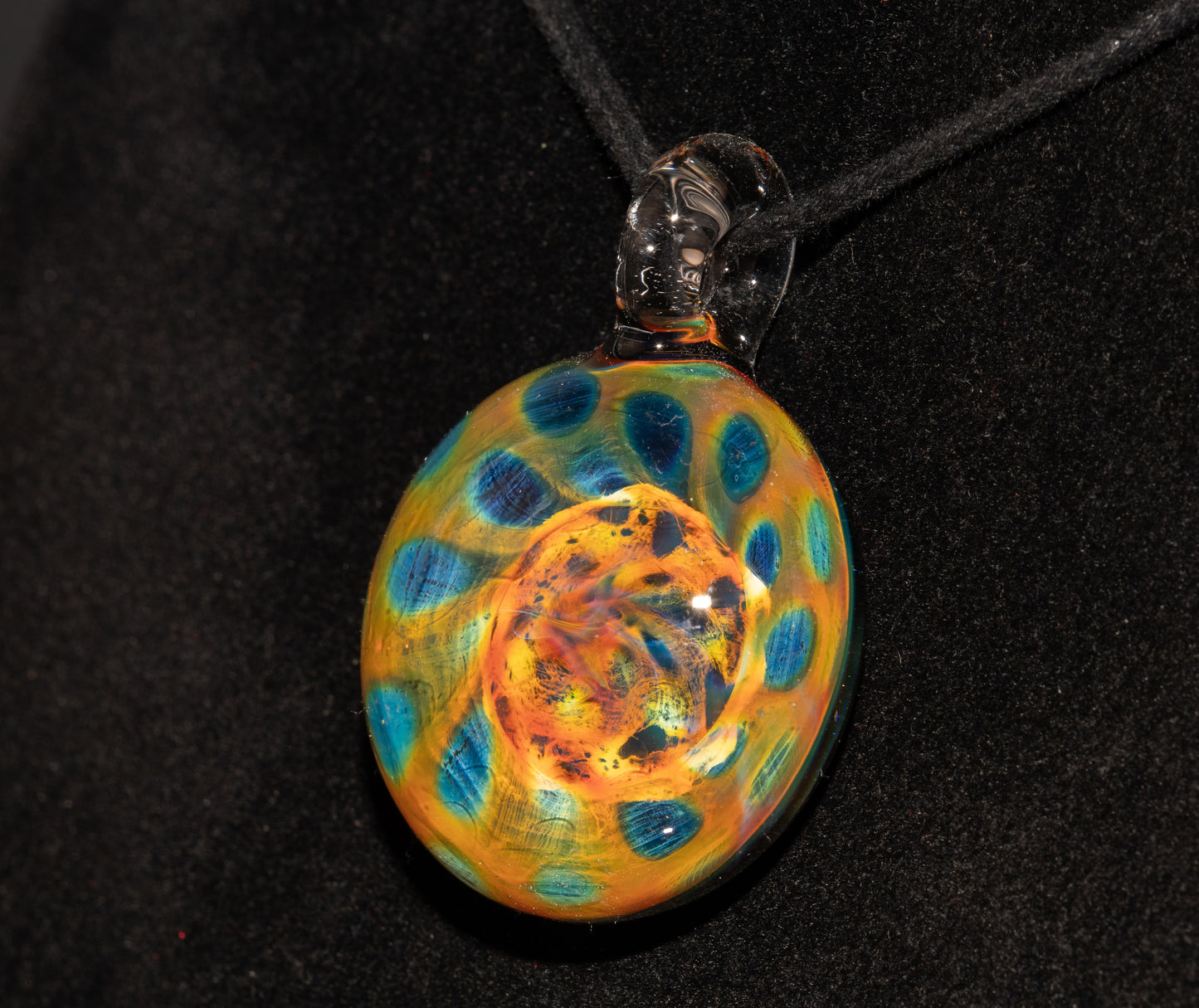 Fumed Borosilicate Honeycomb Necklace | Heady Glass Pendant | Galactic Artisan Jewelry | Ethereal Depth Design