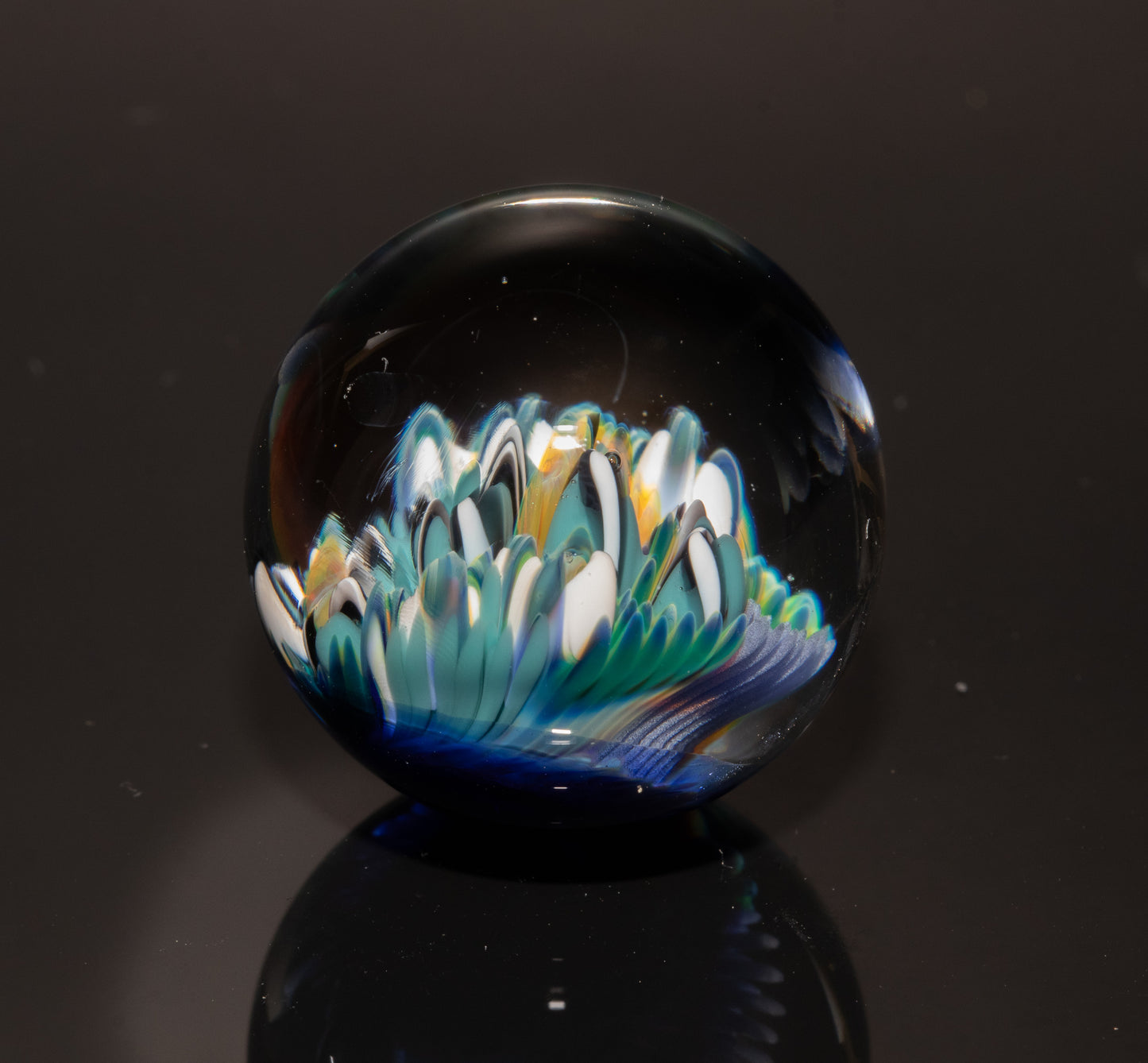 Coral Reef Glass Marble | Ocean Inspired Art | Diver Gift Idea | Sea Life Collectible | Coastal Decor Vibe