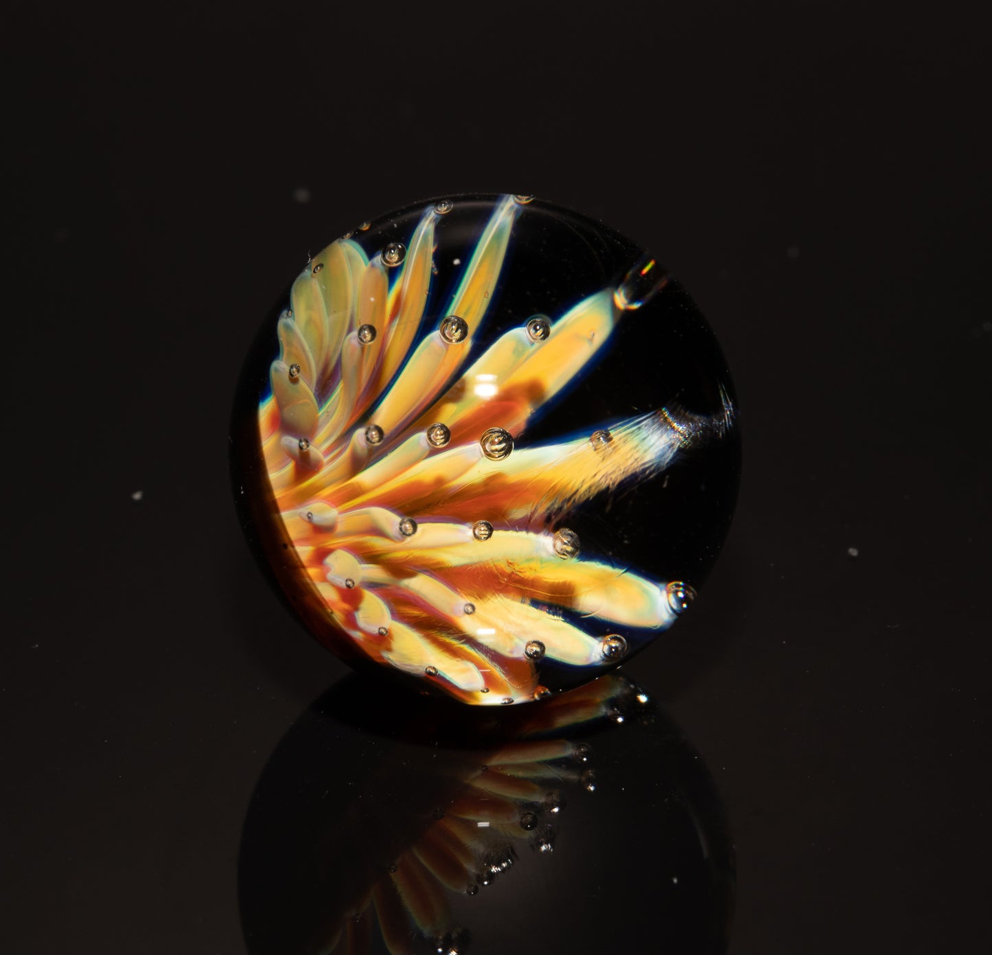 Air Trap Marble 22mm | Glass Star Galaxy Nebula | Outer Space Art | Floral Dotted Universe Comet