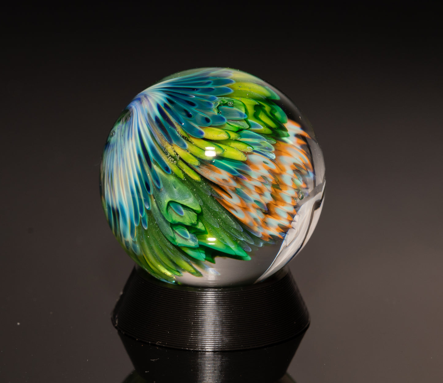 Coral Reef Glass Marble Set | 4-Piece Borosilicate Marble & Pillar Collection | Handblown Ocean Glass Art