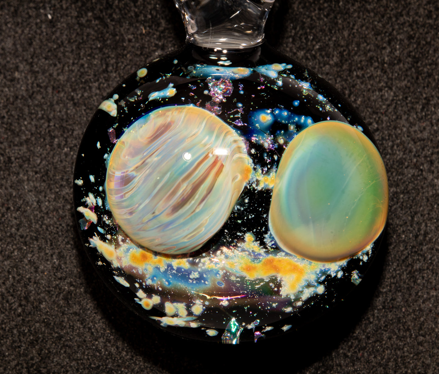 Celestial Galaxy Glass Pendant | Handmade Cosmic Jewelry | Space Lover Necklace | Comet Inspired Art | Artisan Gifts