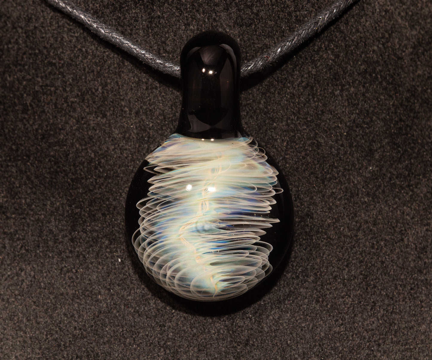 Silver Fumed Spiral Pendant | Tornado Twist Glass Necklace | Storm Chaser Artisan Jewelry | Handblown Borosilicate Art