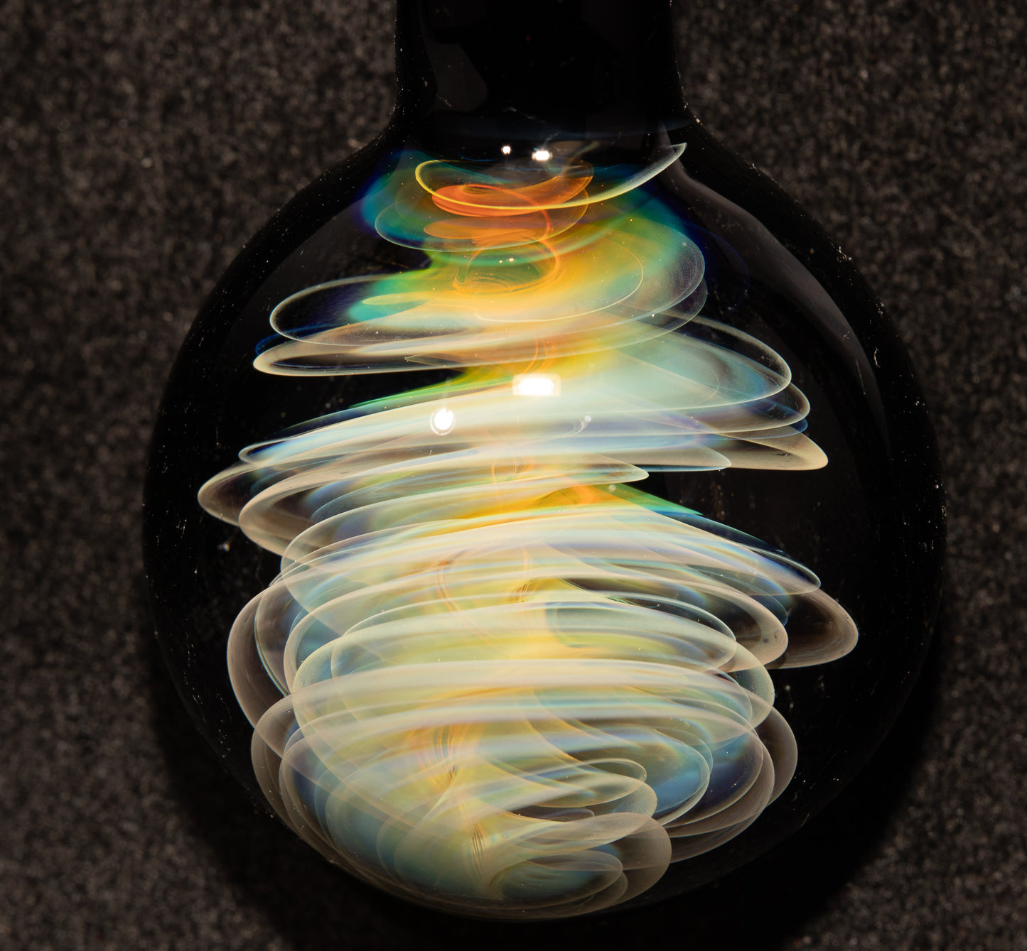 Tornado Twist Pendant | Silver Fumed Glass Necklace | Storm Chaser Borosilicate Jewelry | Handcrafted Artisan Pendant