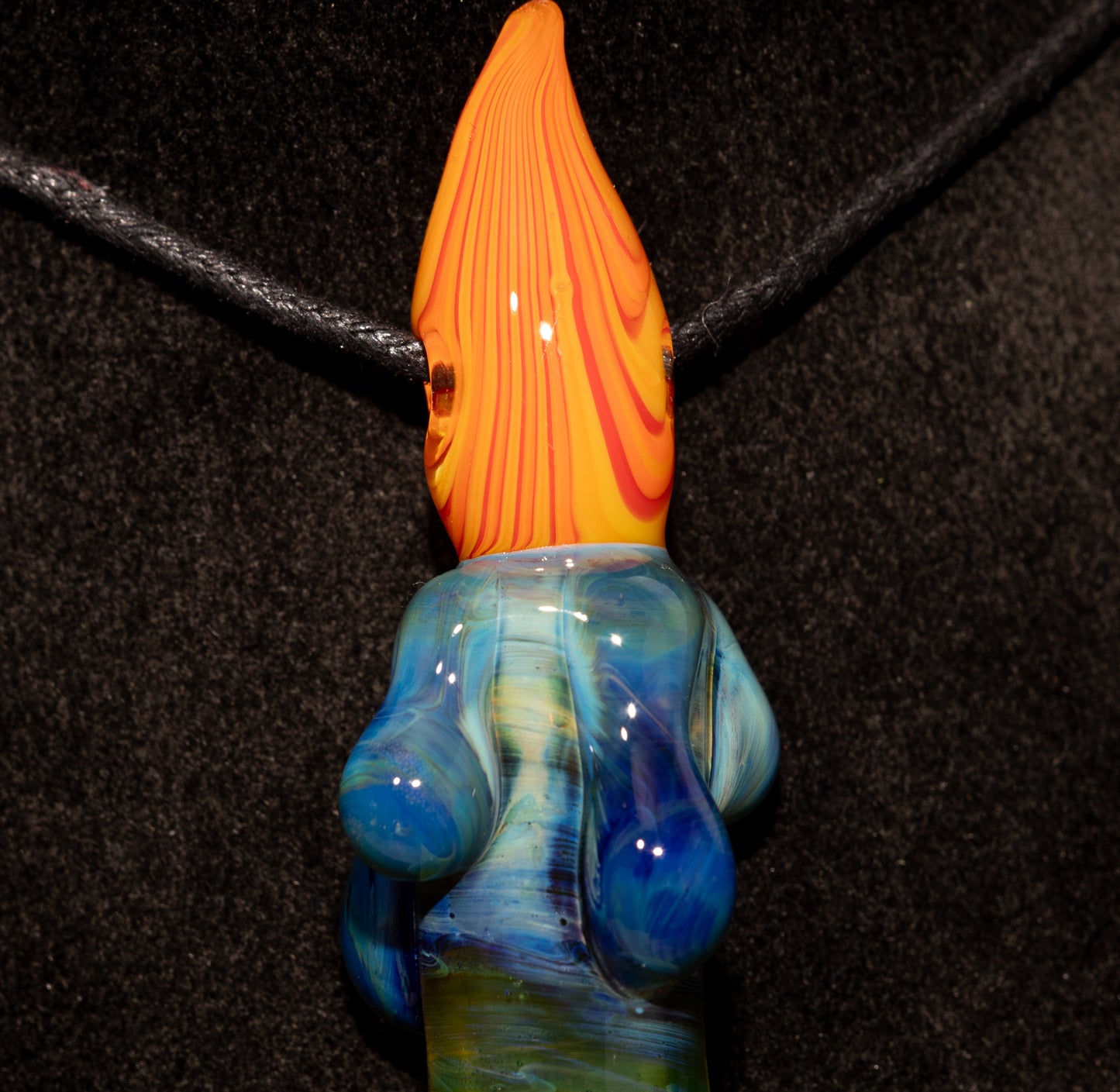 Flickering Flame Glass Pendant | Wax Drip Candle Necklace | Cozy Firelight Jewelry | Fall Season Gift Idea