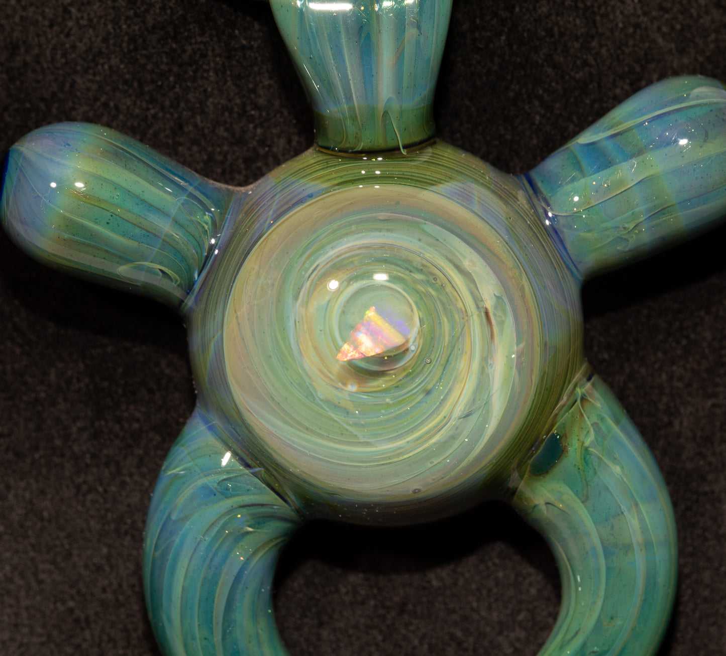 Gaia Pendant | Shimmering Blue-Green Talisman | Handblown Borosilicate Amulet of Earth & Sky