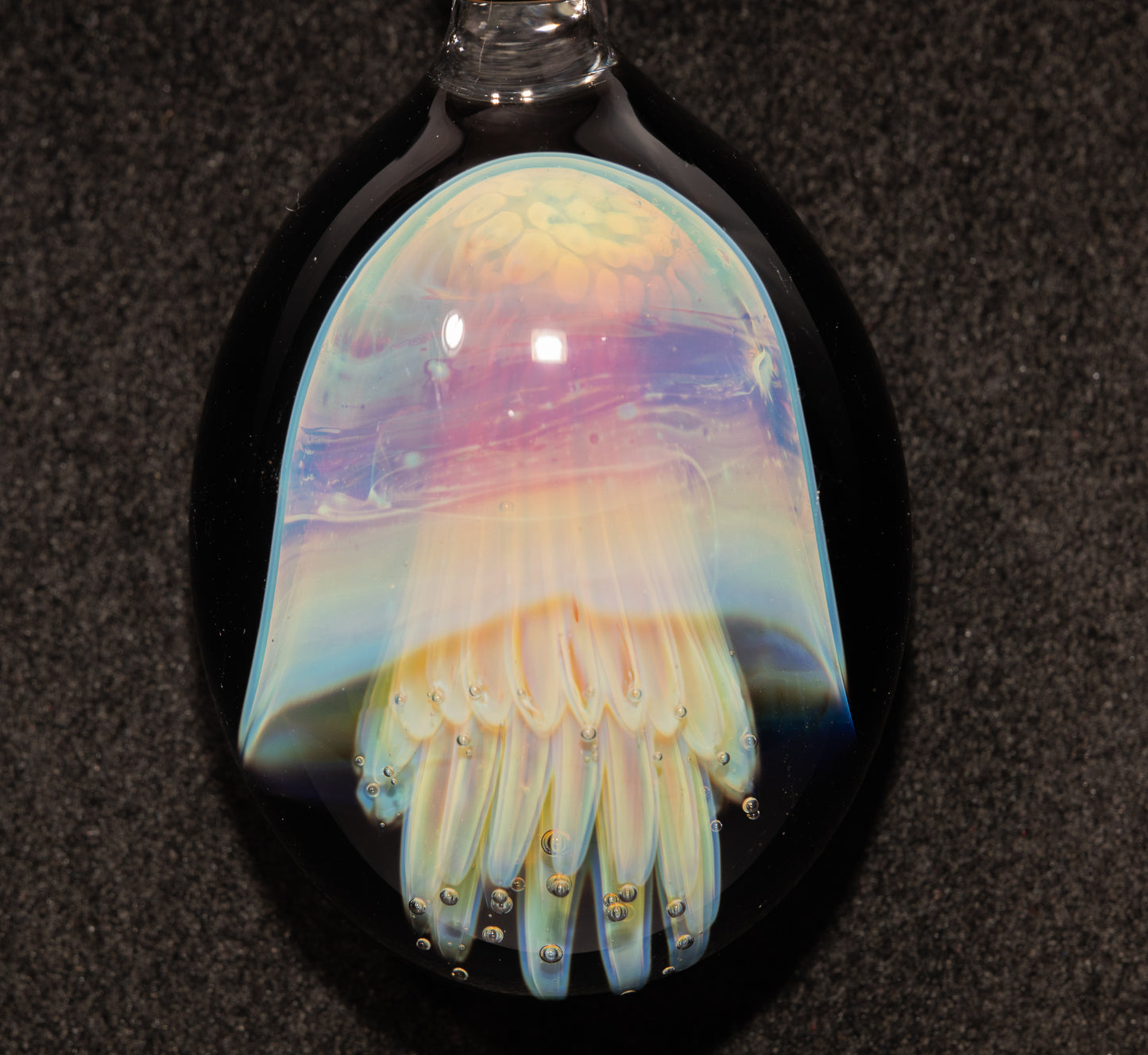 Implosion Jellyfish Necklace | Artisan Glass Pendant | Sea Life Jewelry | Handcrafted Art | Ocean Glow