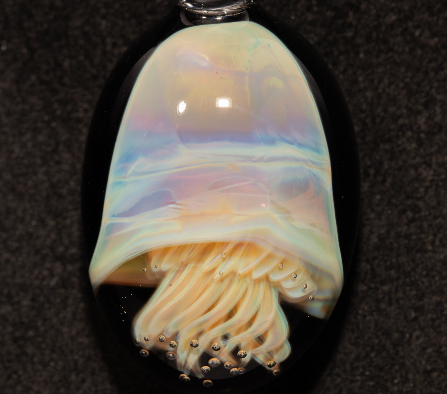 Ocean Pendant | Handblown Jellyfish Necklace | Glass Art Jewelry | Sea Life Pendant | Coral Colors