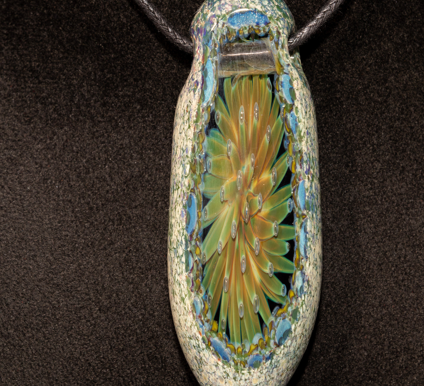 Fractal Bloom Pendant | Geometric Implosion Design | Faceted Glass Gem | Handmade Heady Jewelry Art