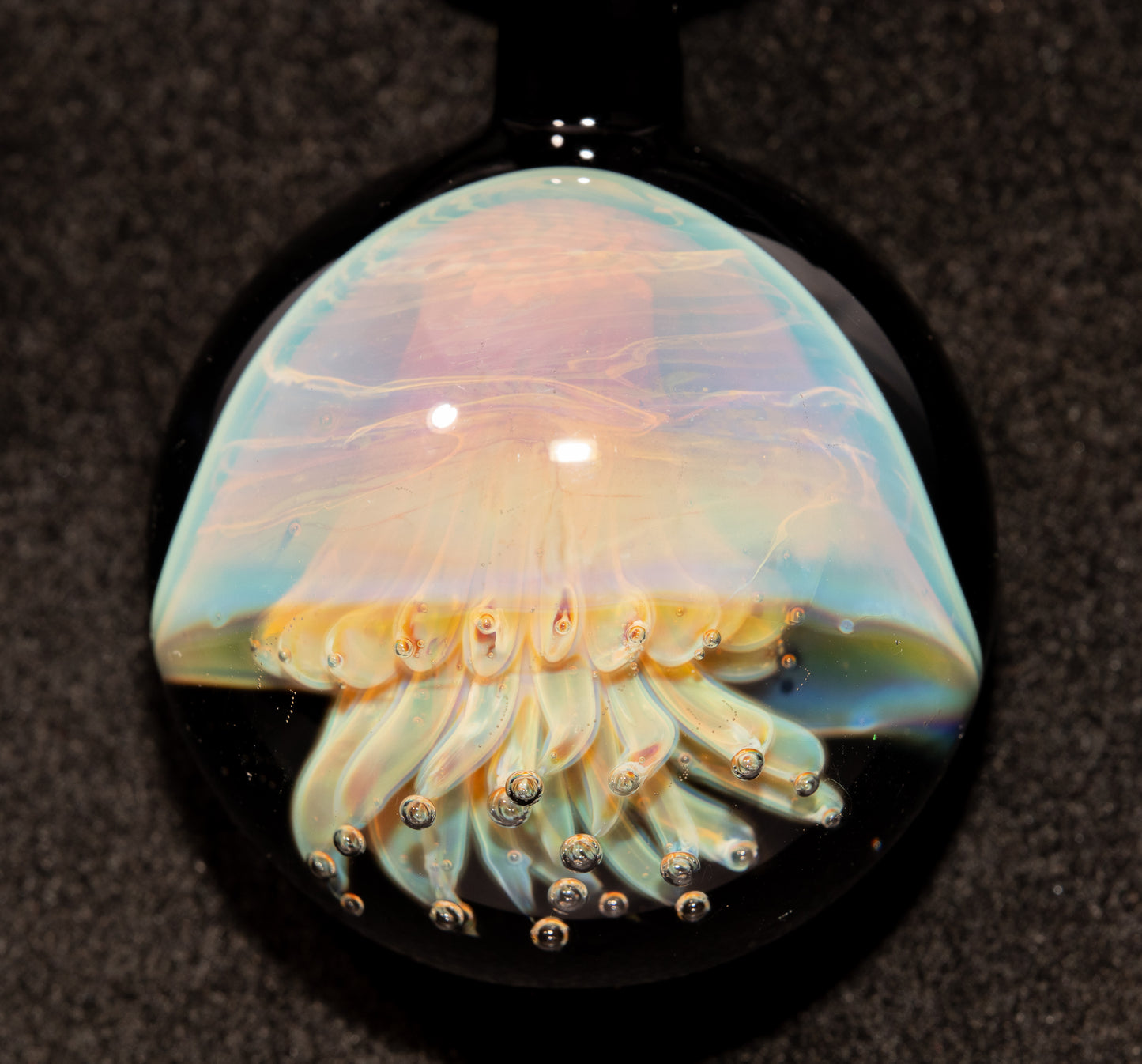 Ocean Jellyfish Pendant | Silvered Glass Necklace | Handblown Glass Jewelry | Tropical Accessories | Coral Reef