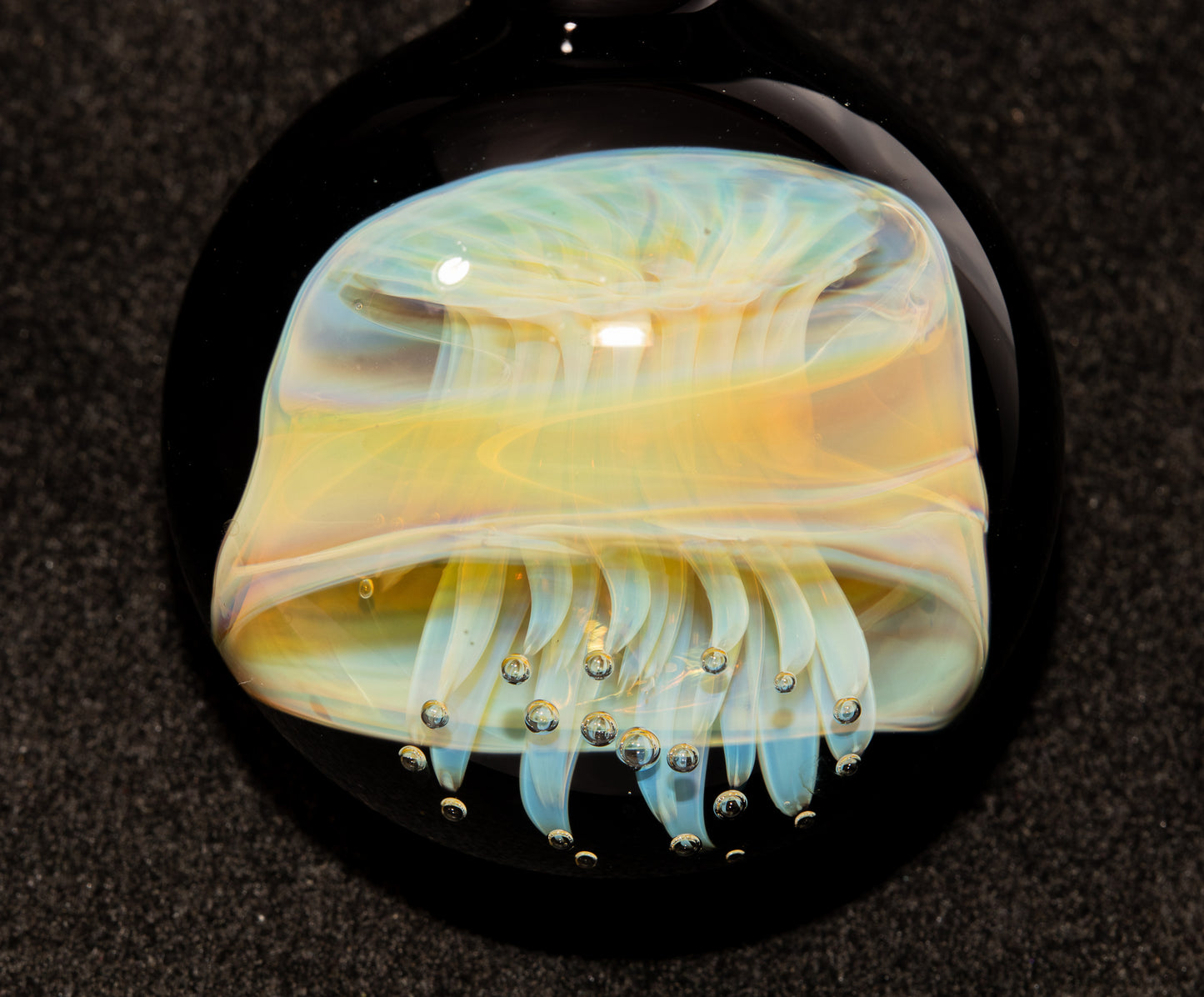 Handblown Sea Life Pendant | Jellyfish Glass Necklace | Silvered Glass Art Jewelry | Tropical Jewelry | Ocean Horizon