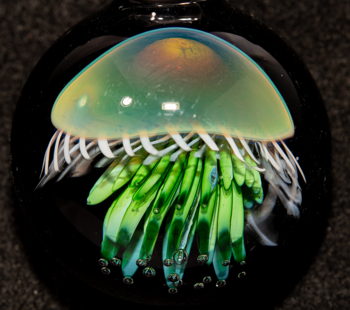 Artisan Jellyfish Pendant | Ocean-Inspired Glass Necklace | Handblown Glass Jewelry | Tropical Waters
