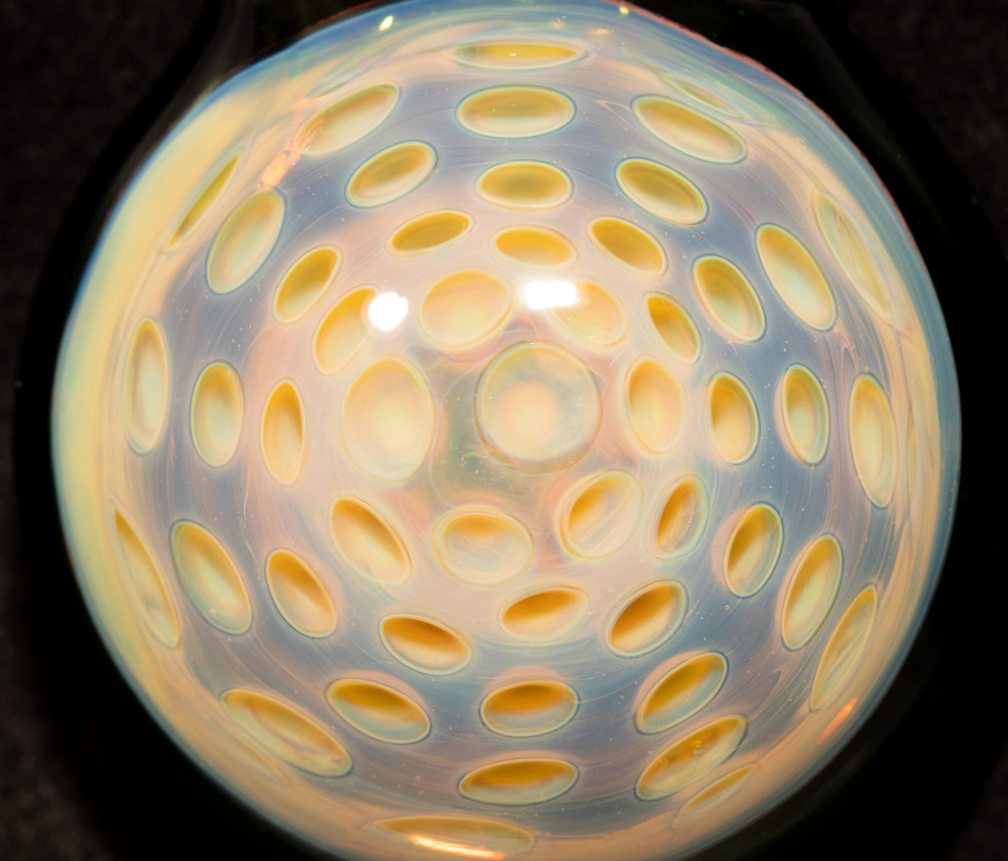 Honeycomb Lotus Pod Pendant | Dot Stack Glass Design | Handmade Glass Art Necklace | Artisan Jewelry