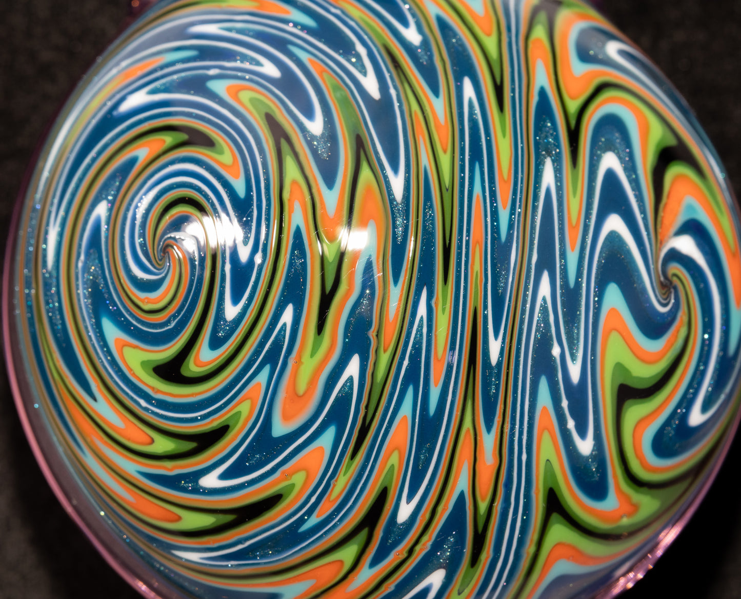 Twisted Wigwag Glass Pendant | Hollow Disk Design | Handblown Art Glass Jewelry | Unique Necklace