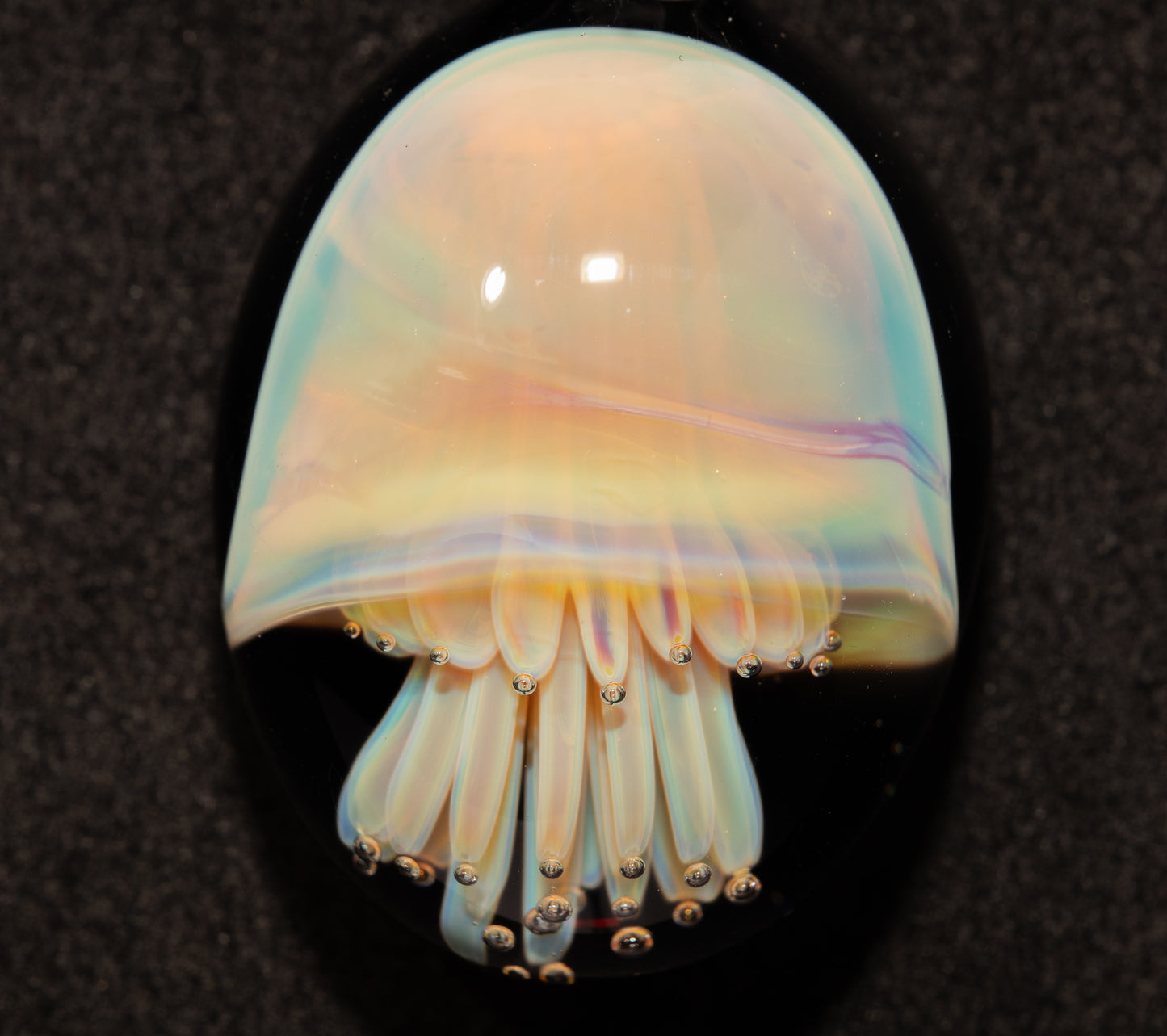 Underwater Jellyfish Pendant | Glass Necklace | Handblown Ocean Art Jewelry | Deep Sea