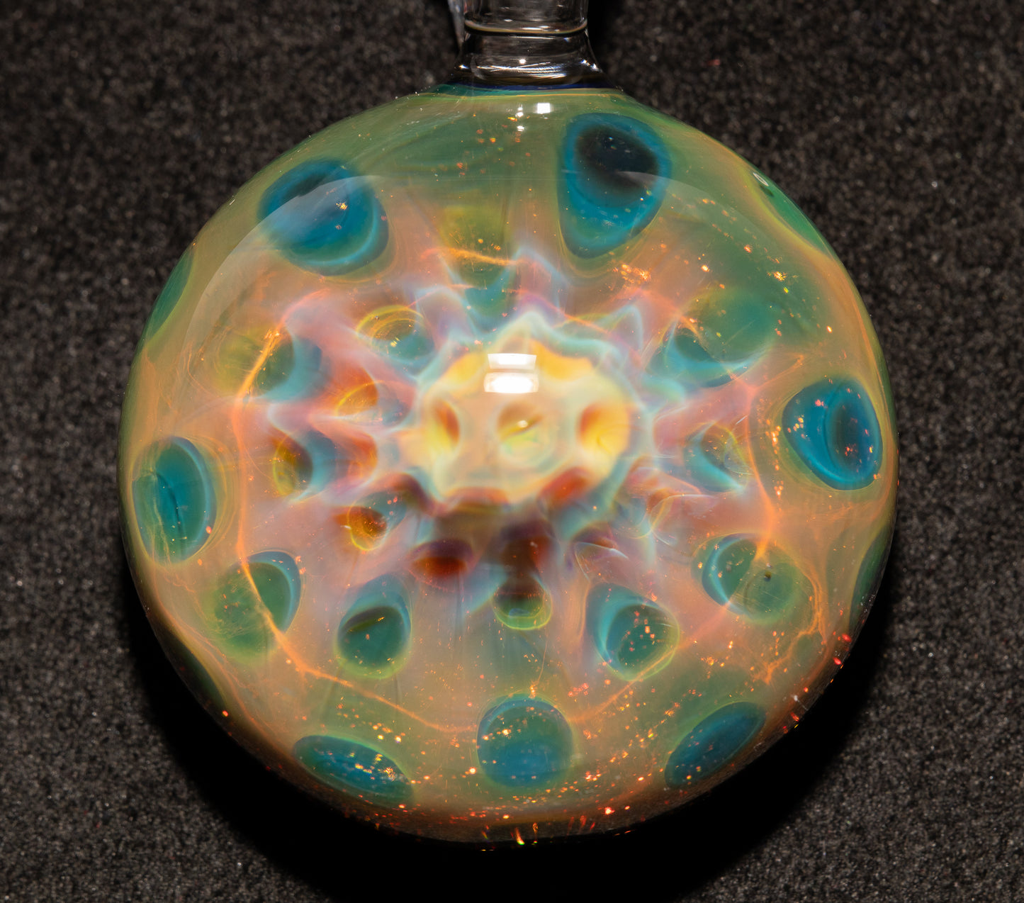 Ethereal Fumed Pendant | Honeycomb Glass Necklace | Heady Borosilicate Jewelry | Galactic Depth Art Creation