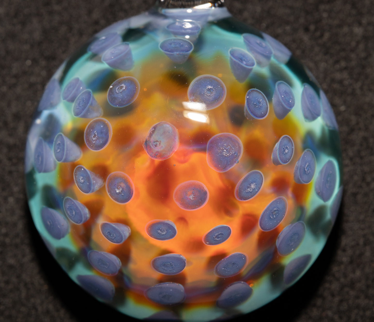 Silver Fumed Honeycomb Pendant | Heady Glass Necklace | Borosilicate Galaxy Jewelry | Space Talisman Ethereal Art Pendant