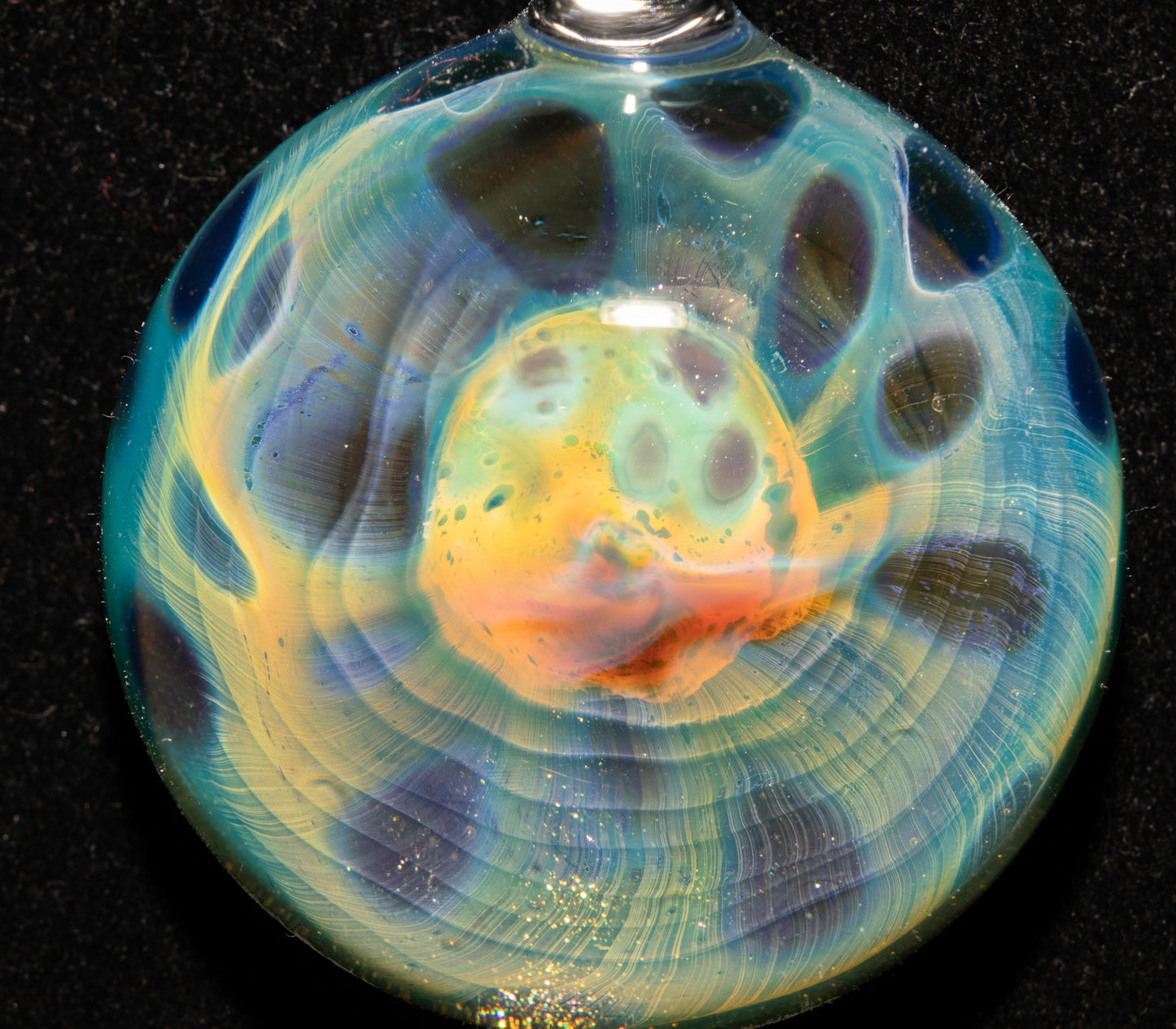 Ethereal Fumed Pendant | Galactic Depth Art | Lotus Pod Glass Necklace | Heady Borosilicate Jewelry