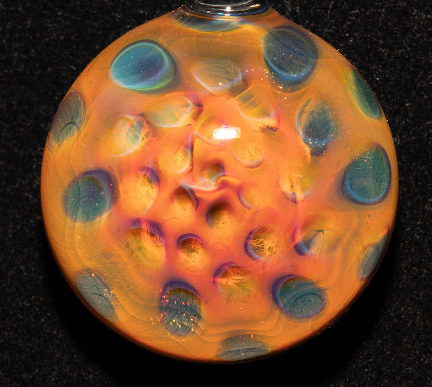 Lotus Pod Glass Necklace | Heady Borosilicate Jewelry | Ethereal Fumed Pendant | Galactic Depth Art