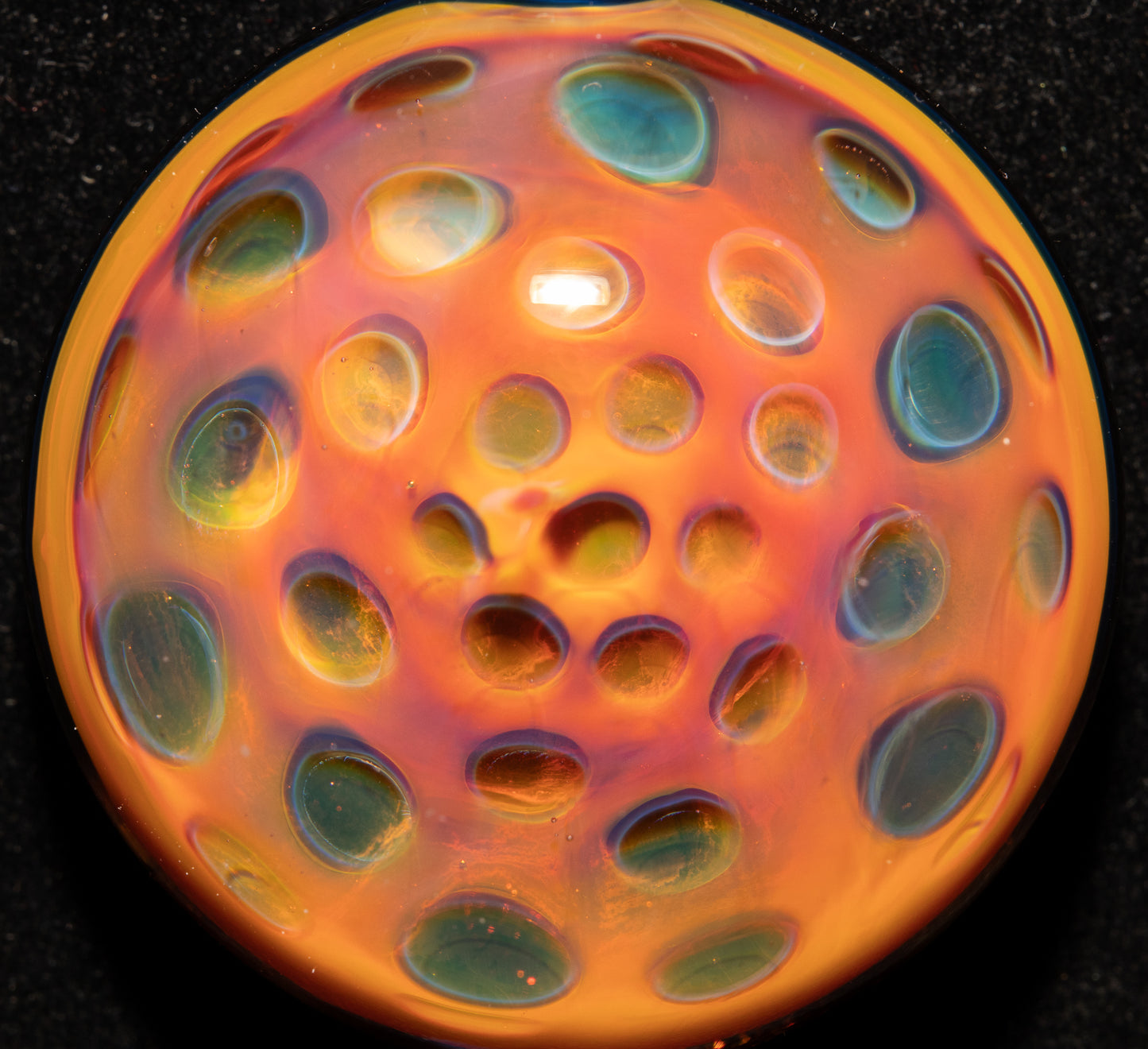 Honeycomb Glass Necklace | Ethereal Fumed Pendant | Borosilicate Heady Jewelry | Galactic Depth Art