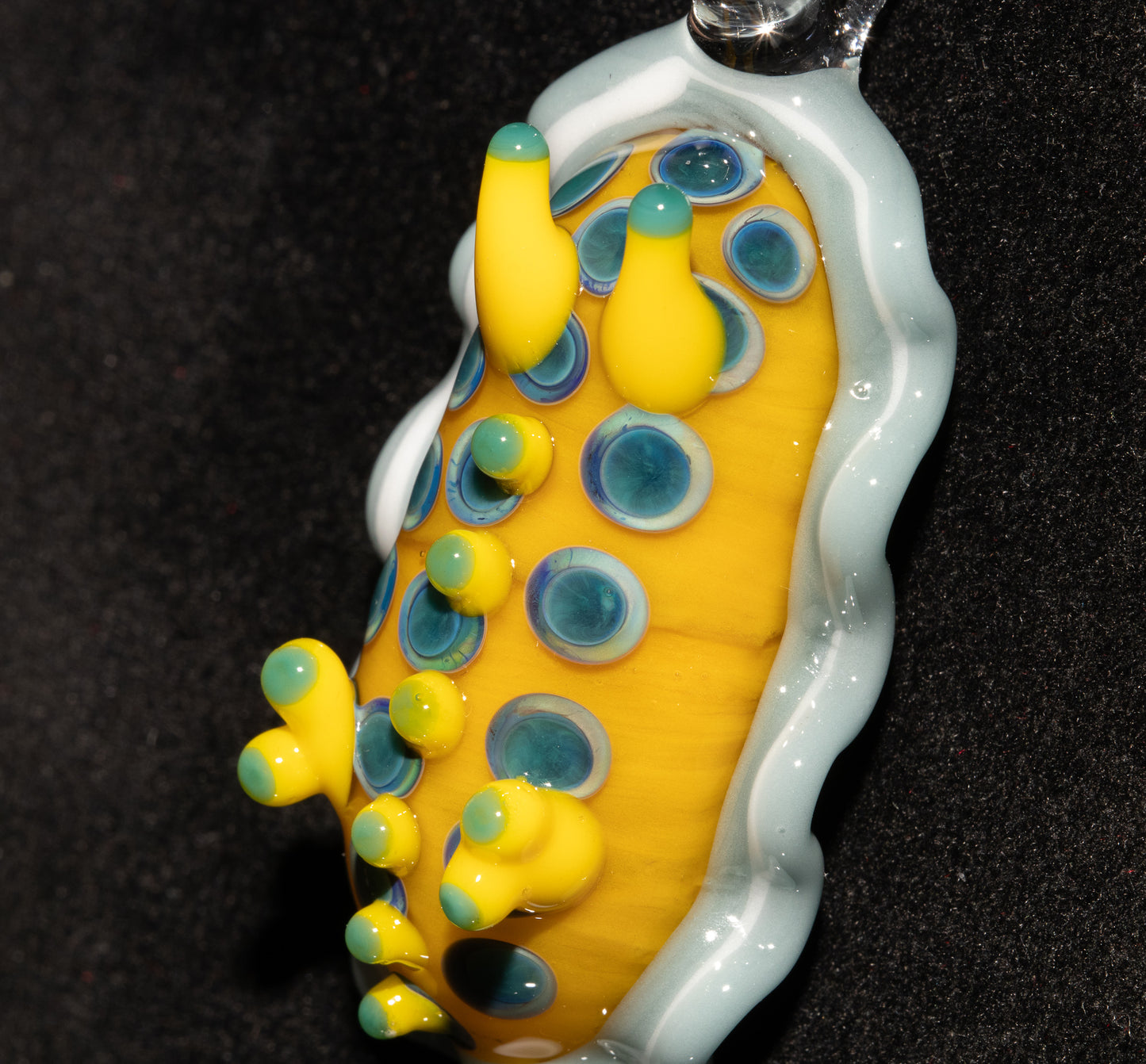 Ocean Sea Slug Glass Pendant | Nudibranch Reef Necklace | Handmade Borosilicate Beach Jewelry | Coastal Summer Accessory