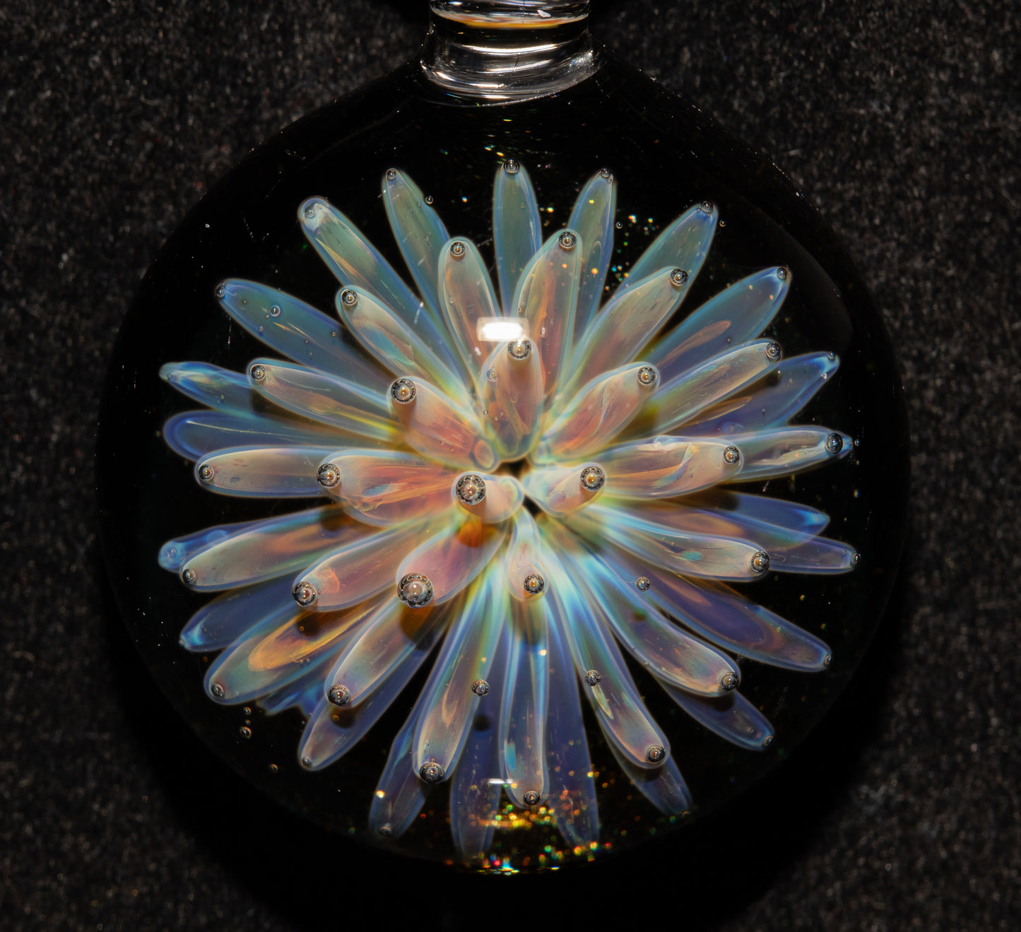 Implosion Star Pendant | Nebula Glass Necklace | Handcrafted Borosilicate Jewelry | Cosmic Black Back Design