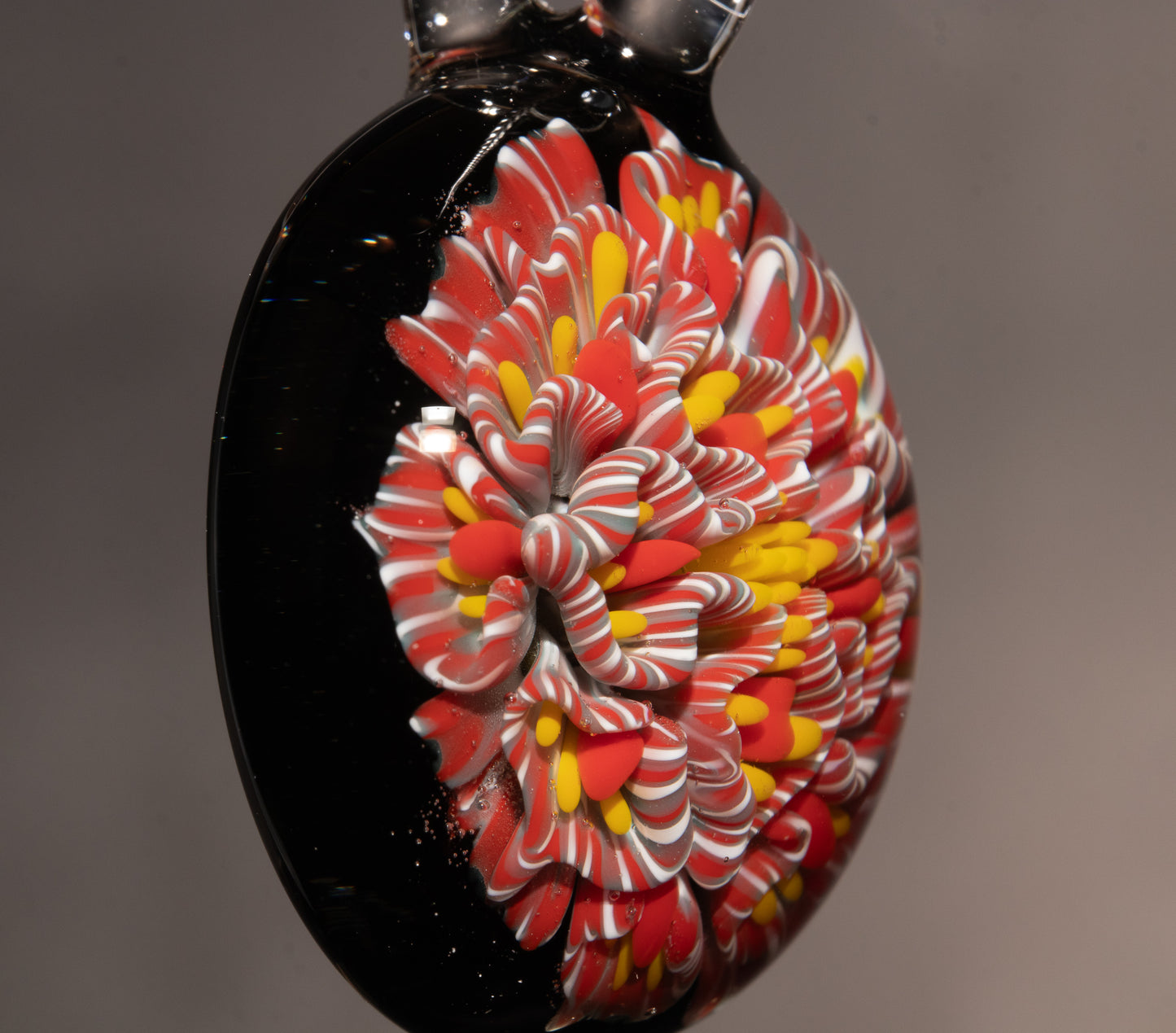 Fantasy Dahlia Lotus | Multi-Layered Glass Flower Pendant | Unique Handmade
