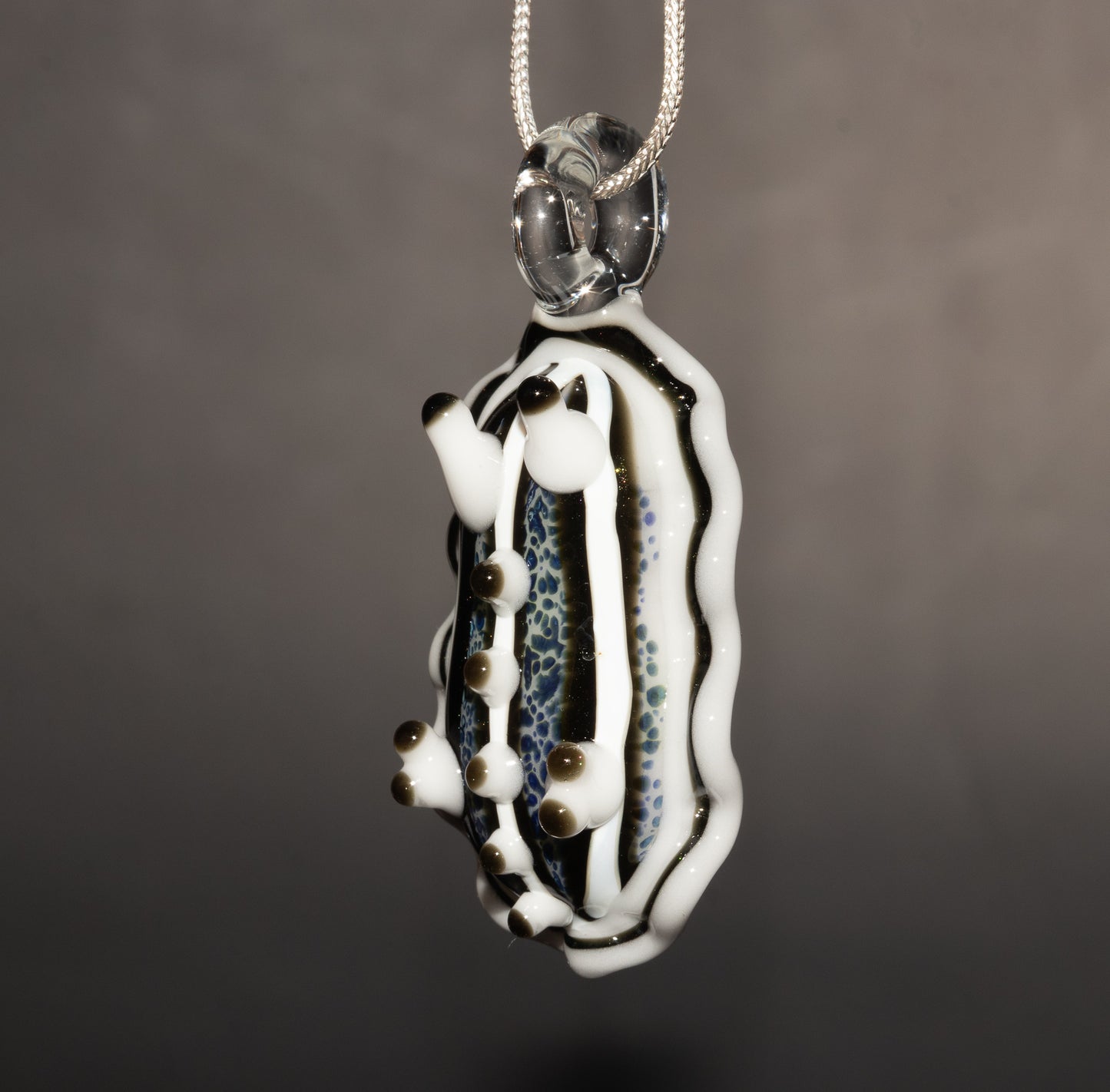 Handmade Glass Nudibranch Pendant | Borosilicate Sea Slug Jewelry | Coral Reef Ocean Necklace | Summer Lagoon Style
