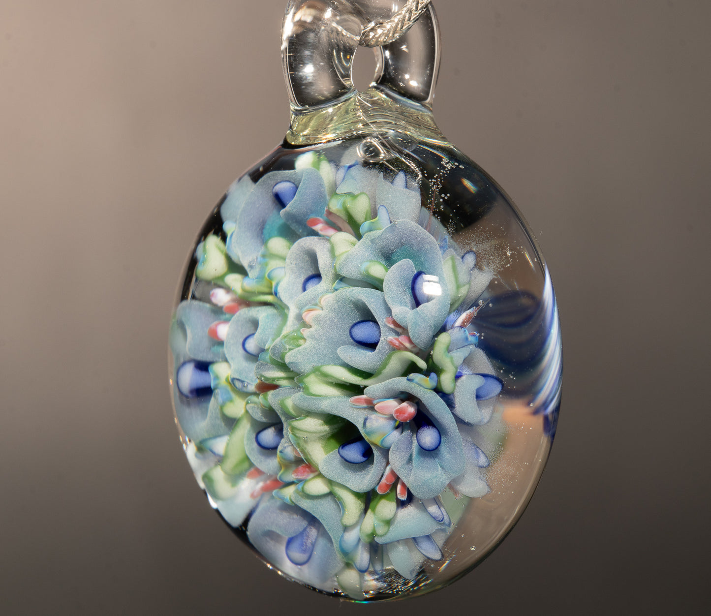 Multi Layer Lotus Flower Pendant | Chrysanthemum Peony Glass | Handmade Art