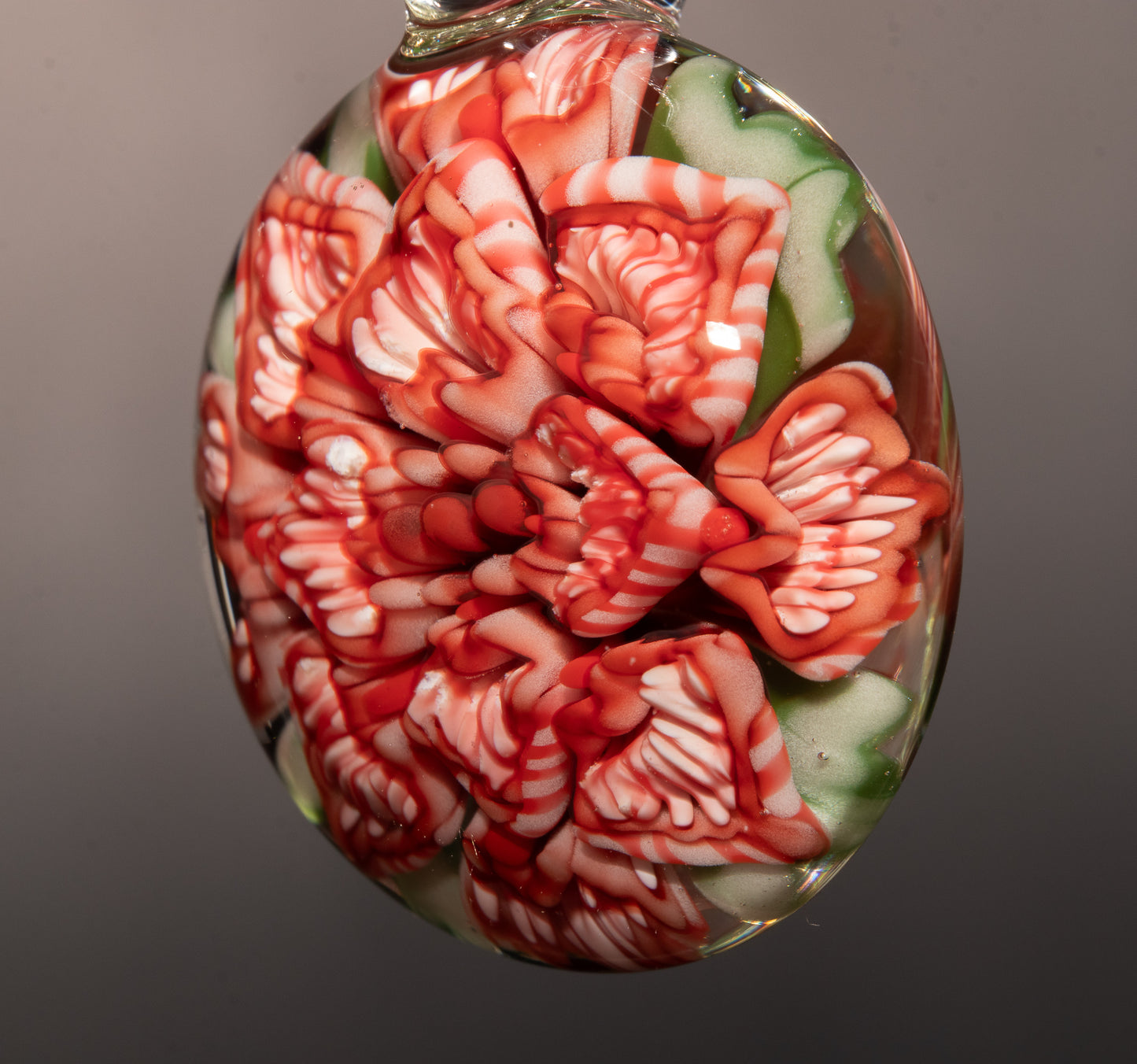 Peony Lotus Glass Pendant | Chrysanthemum Flower Design | Handmade Necklace