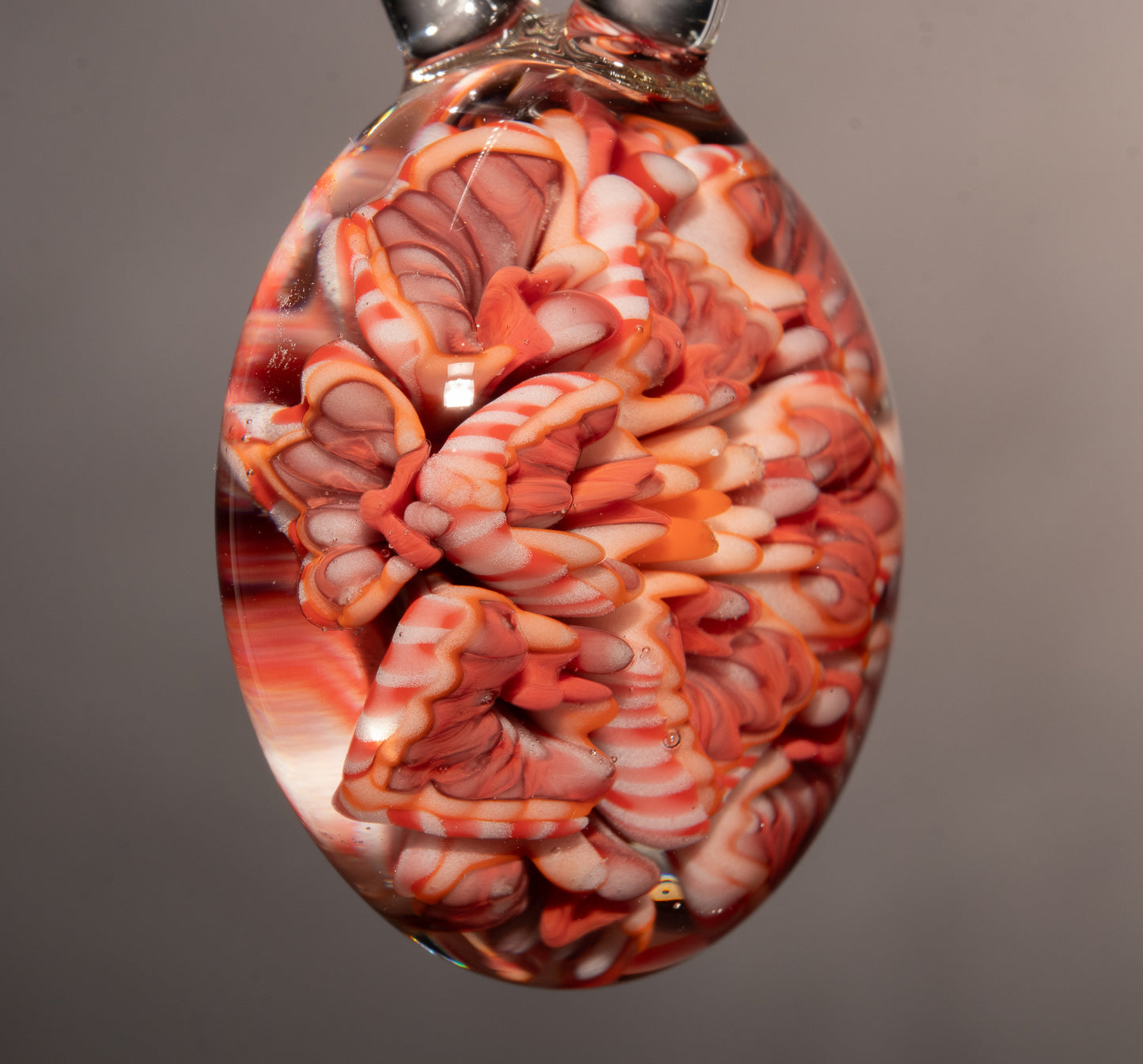 Lotus Chrysanthemum Dream | Peony Glass Flower Pendant | Handmade Jewelry Art