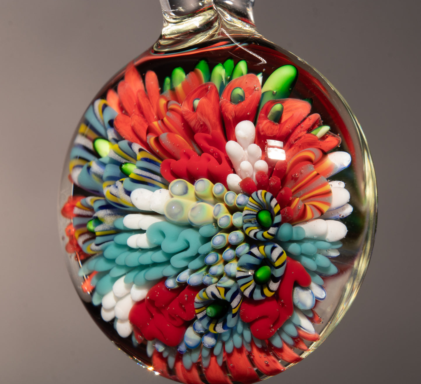 Coral Reef Glass Pendant Necklace | Ocean Inspired Jewelry | Handmade Beach Gift for Her