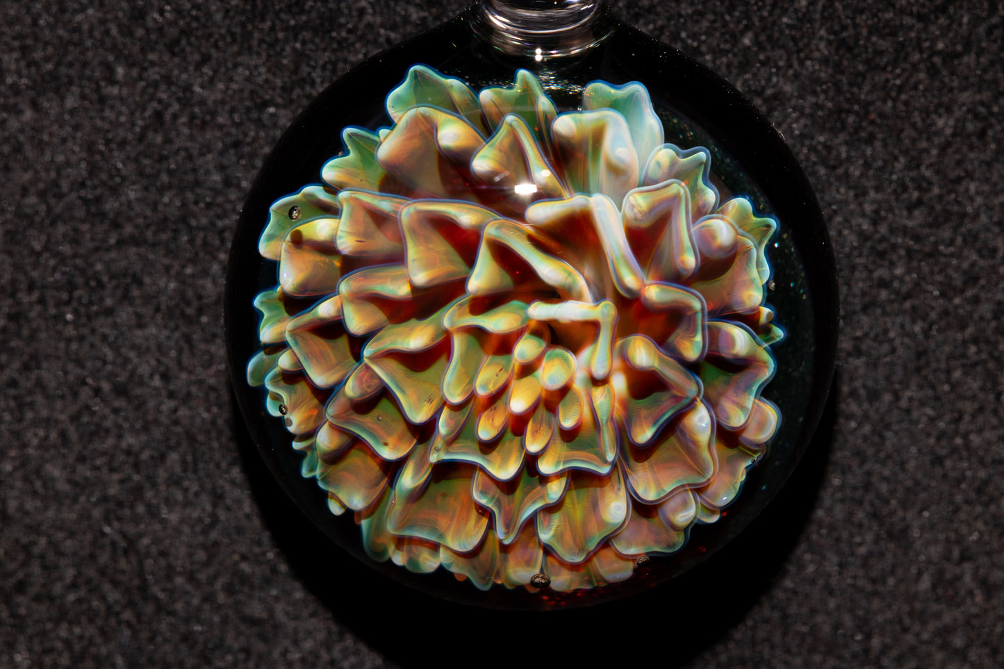 Dahlia Glass Art Pendant | Handcrafted Necklace Jewelry | Heady Glass Collectible