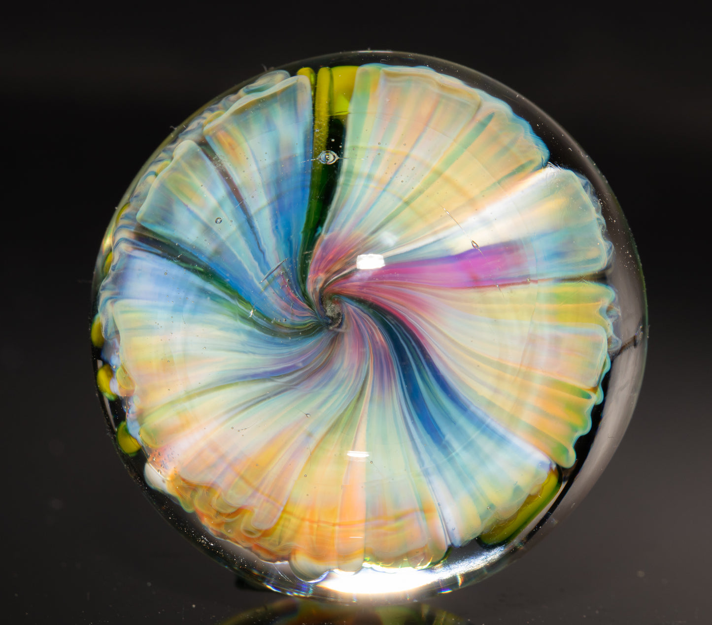 Handmade Coral Reef Glass Marble | Ocean Inspired Collectible Sphere | Beach House Decor | Diver Gift Idea