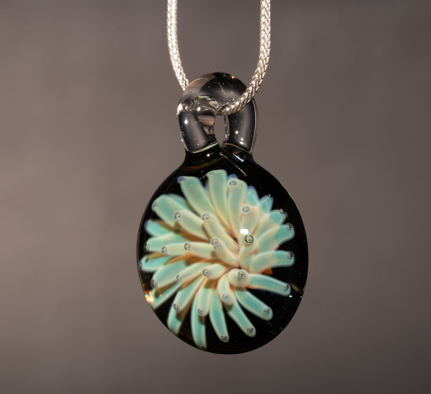 Celestial Glass Pendant | Dot Implosion Galaxy Design | Handmade Borosilicate Necklace | Space Art Jewelry