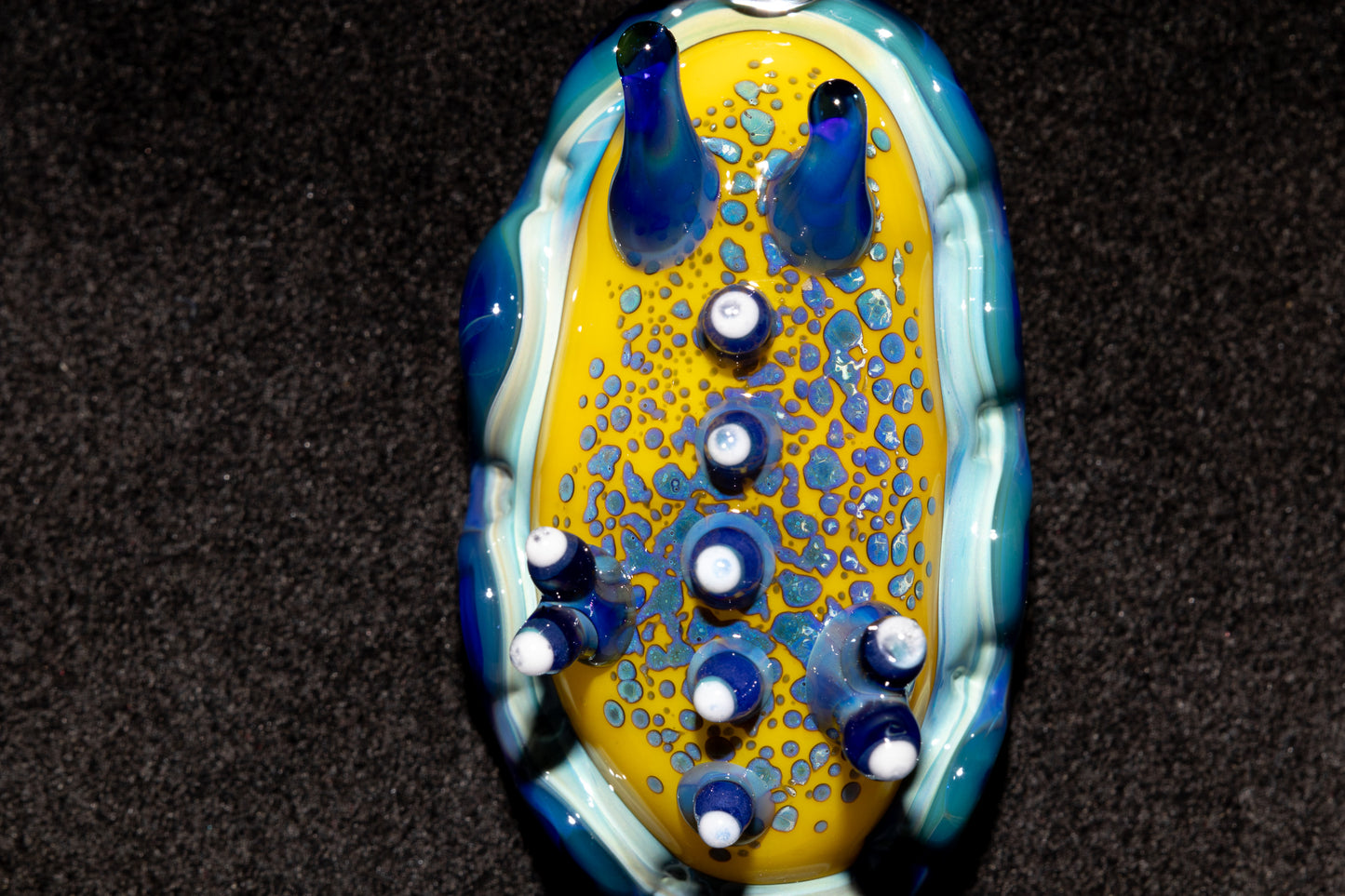 Handblown Nudibranch Glass Pendant | Ocean Inspired Sea Slug Necklace | Tide Pool Jewelry Art for Beach Lovers