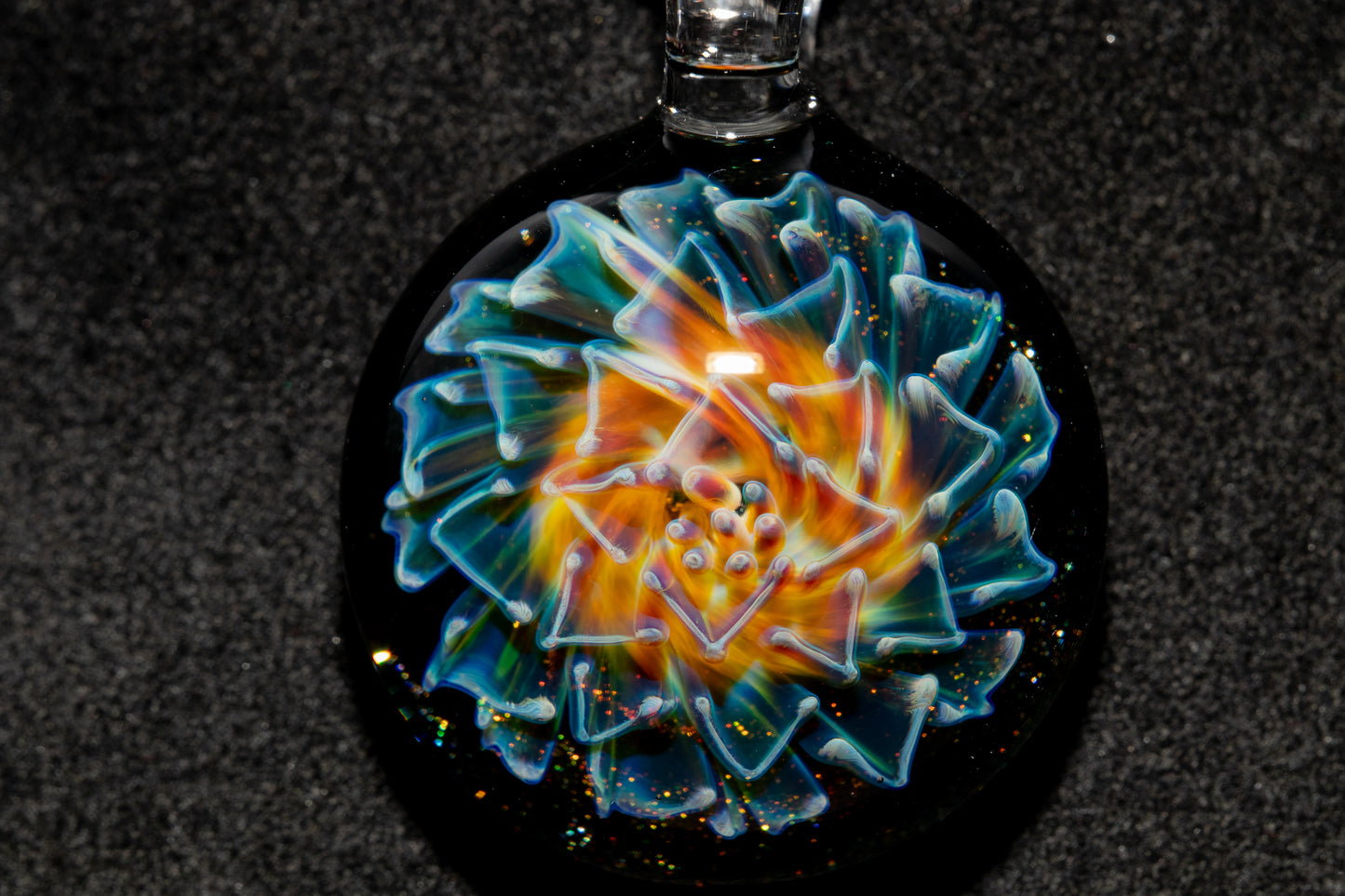 Collector Dahlia Pendant | Handmade Glass Necklace Jewelry | Unique Art Design