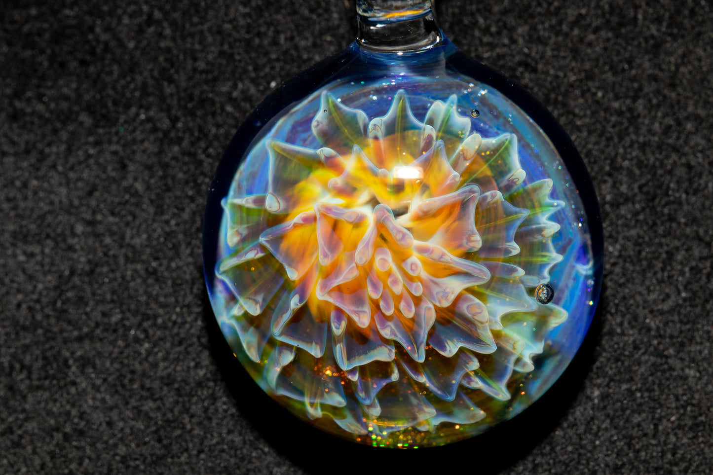 Collector Dahlia Pendant | Handmade Glass Necklace Jewelry | Unique Art Design