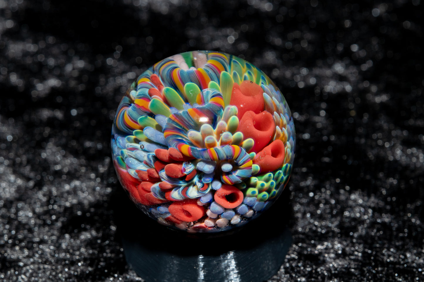 Coral Reef Glass Marble Set | 25mm Glass Marbles | Handblown Borosilicate Glass | Collectible Functional Glass