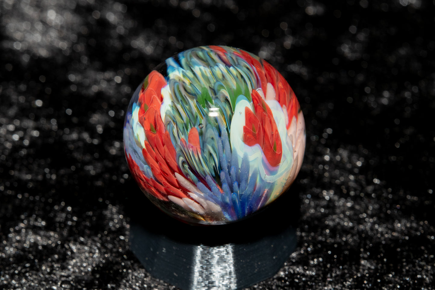 Coral Reef Glass Marble Set | 25mm Glass Marbles | Handblown Borosilicate Glass | Collectible Functional Glass