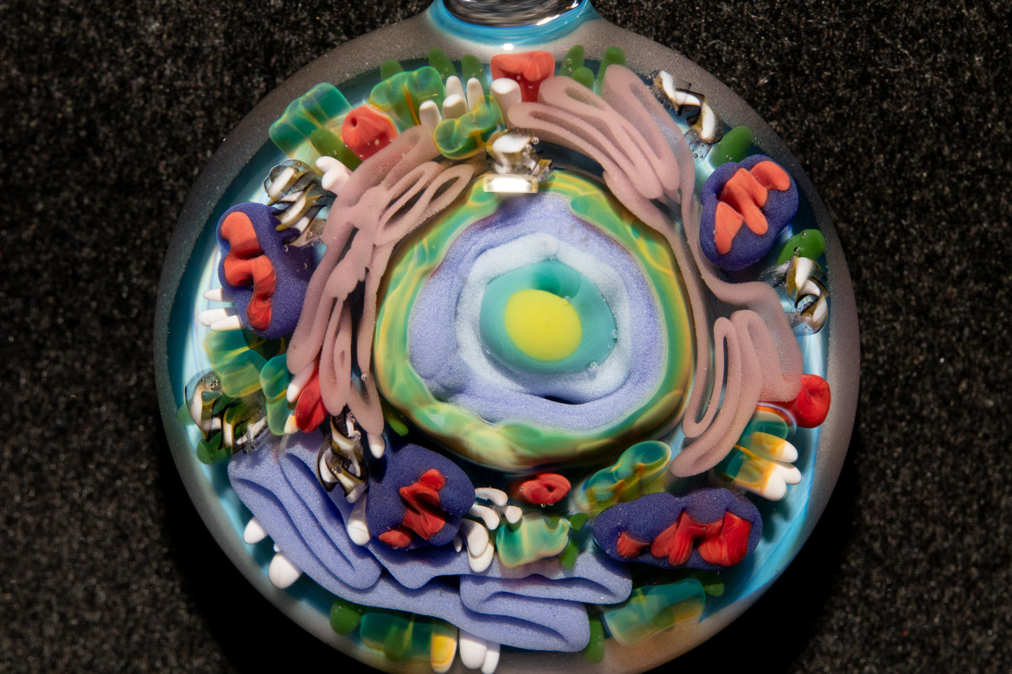 Animal Cell Glass Pendant | Handblown Microscope Biology Necklace | Science Teacher Gift Jewelry | Microscope Art Jewelry