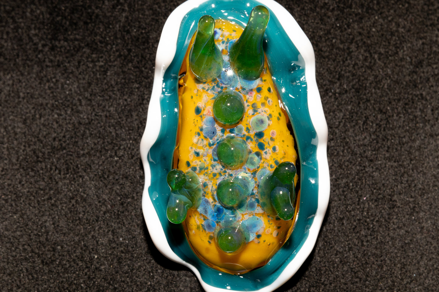 Handblown Nudibranch Glass Pendant | Ocean Inspired Sea Slug Necklace | Tide Pool Jewelry Art for Beach Lovers