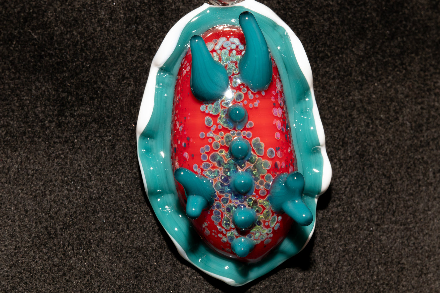 Handblown Nudibranch Glass Pendant | Ocean Inspired Sea Slug Necklace | Tide Pool Jewelry Art for Beach Lovers