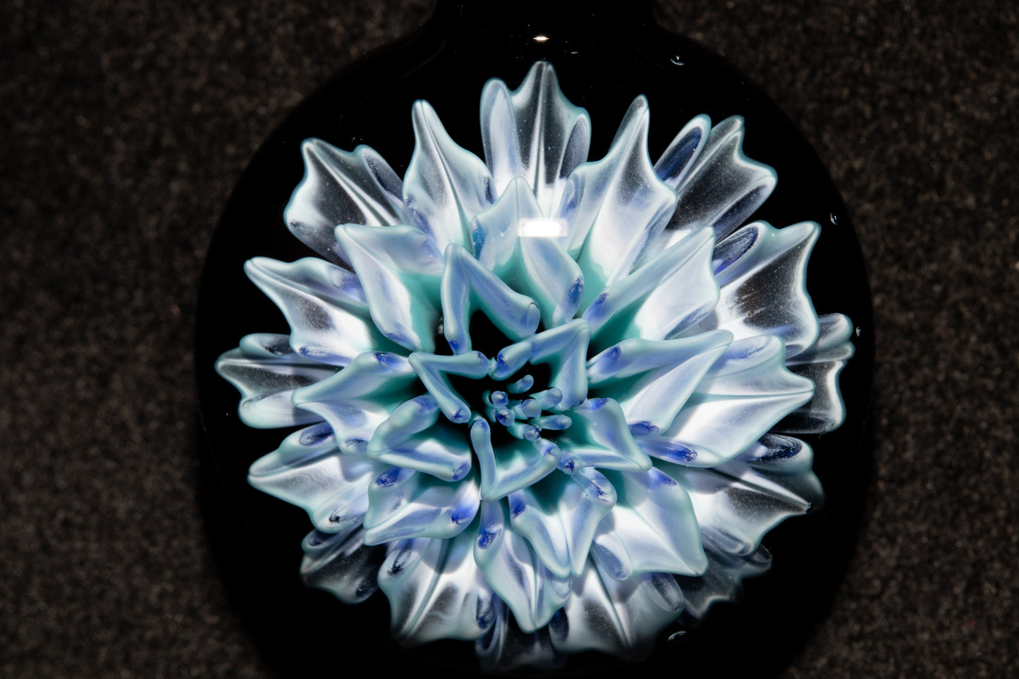 Dahlia Glass Art Pendant | Handcrafted Necklace Jewelry | Heady Glass Collectible