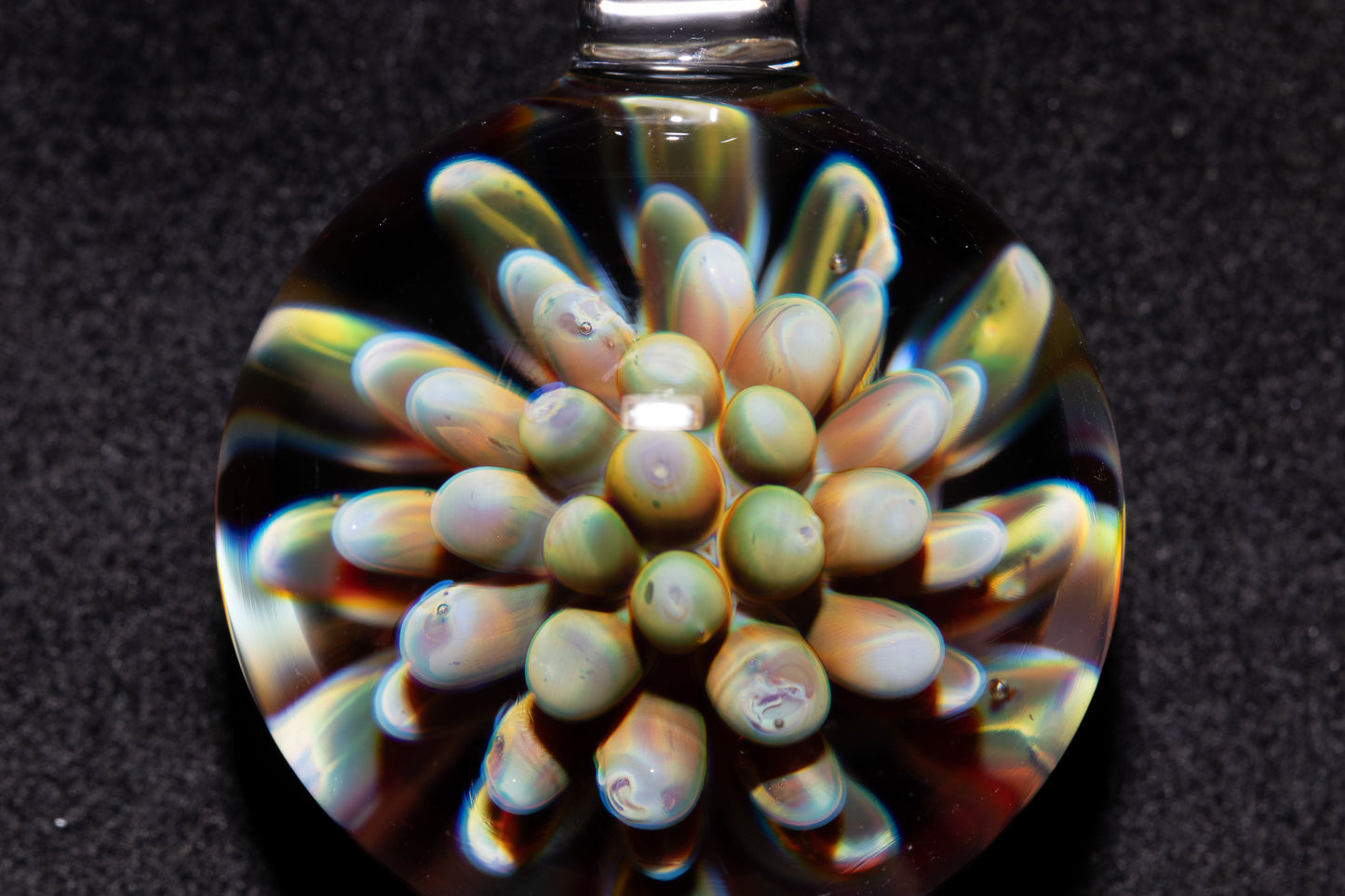 Cosmic Dot Implosion Pendant | Galaxy Floral Glass Necklace | Sea Anemone Inspired Jewelry | Handcrafted Art Glass