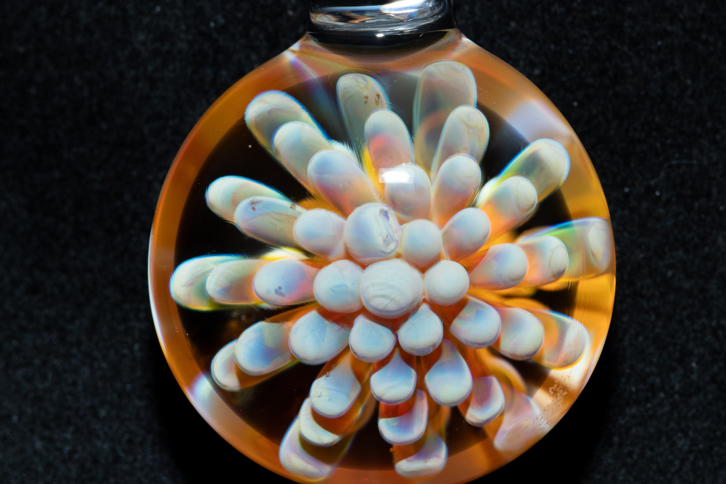 Floral Nebula Glass Pendant | Space Sea Anemone Jewelry | Artisan Handmade Necklace | Colorful Glass Art