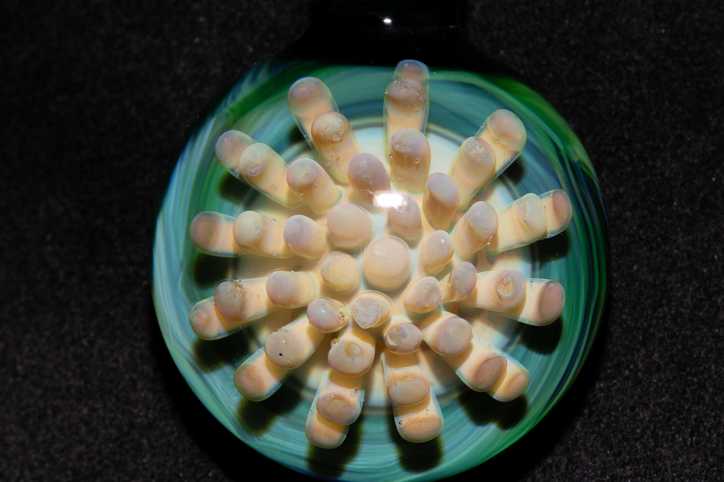 Handblown Dot Implosion Glass Pendant | Space & Sea Floral Necklace | Galaxy Jewelry | Artisan Glass Gift