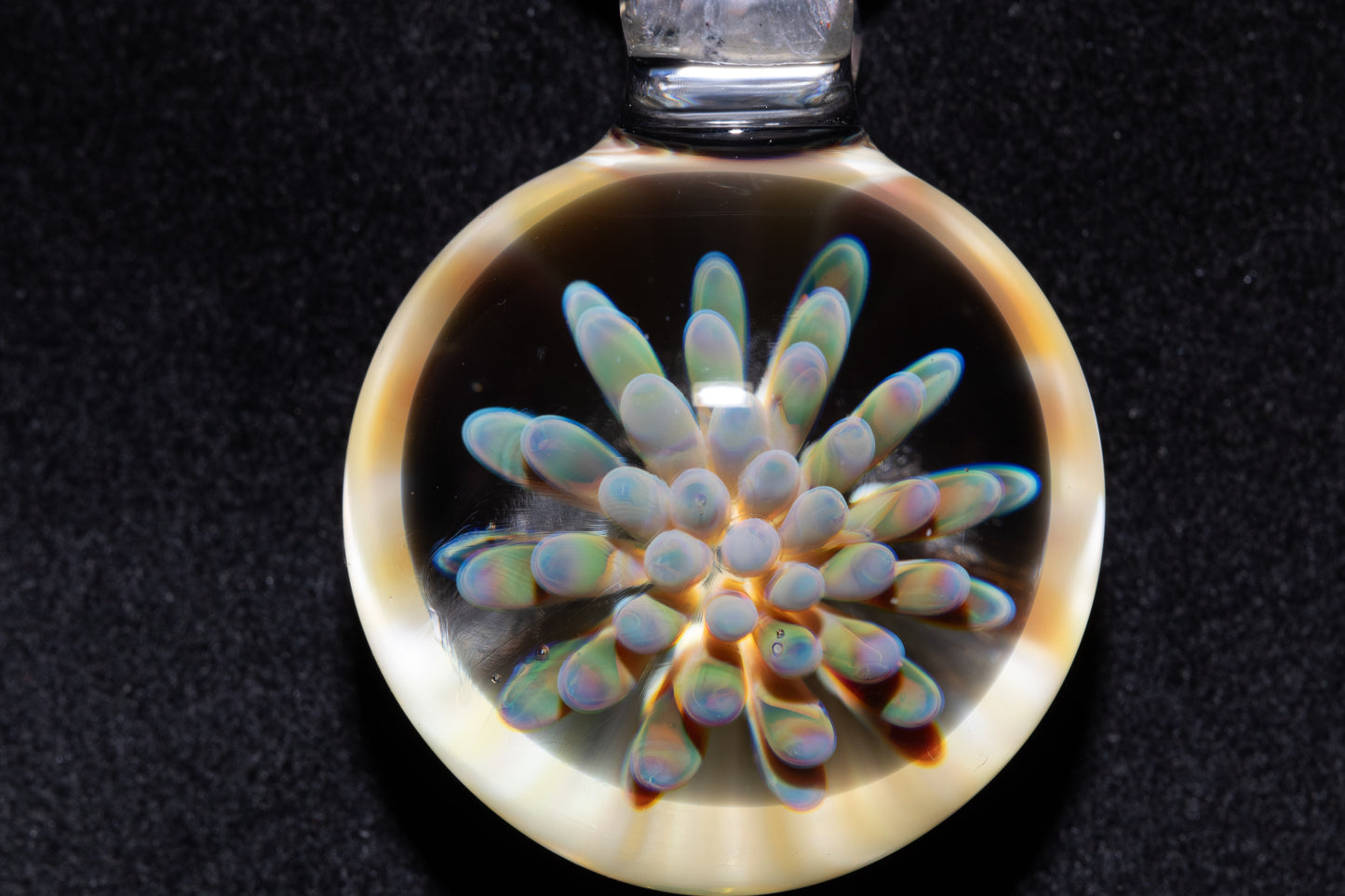 Galaxy Dot Implosion Pendant | Ocean-Inspired Glass Jewelry | Nebula Floral Necklace | Handblown Art Glass Gift