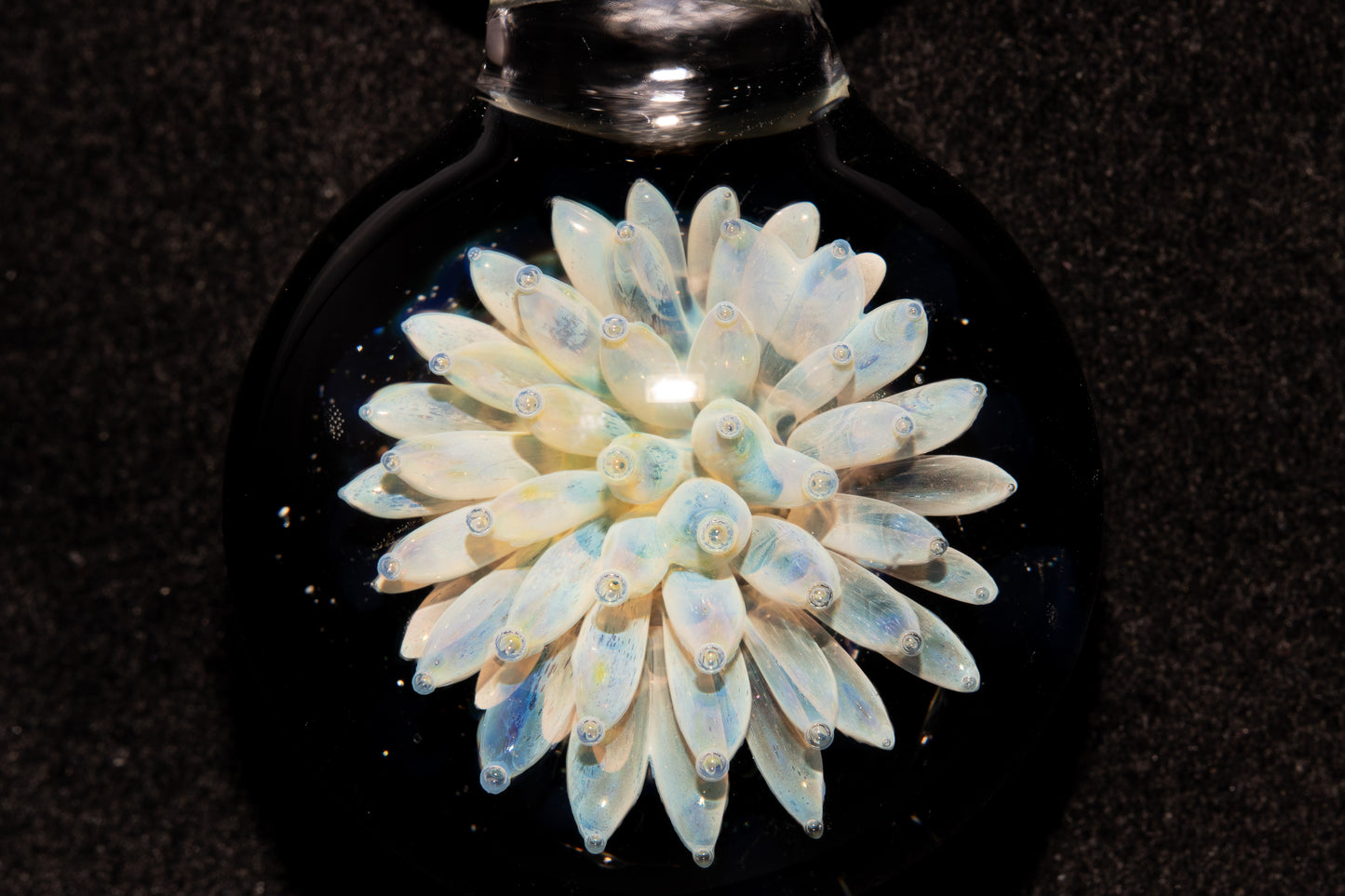 Artisan Glass Pendant | Galaxy Implosion Jewelry | Space Nebula Necklace | Floral Anemone Pendant | Handmade Cosmic Art