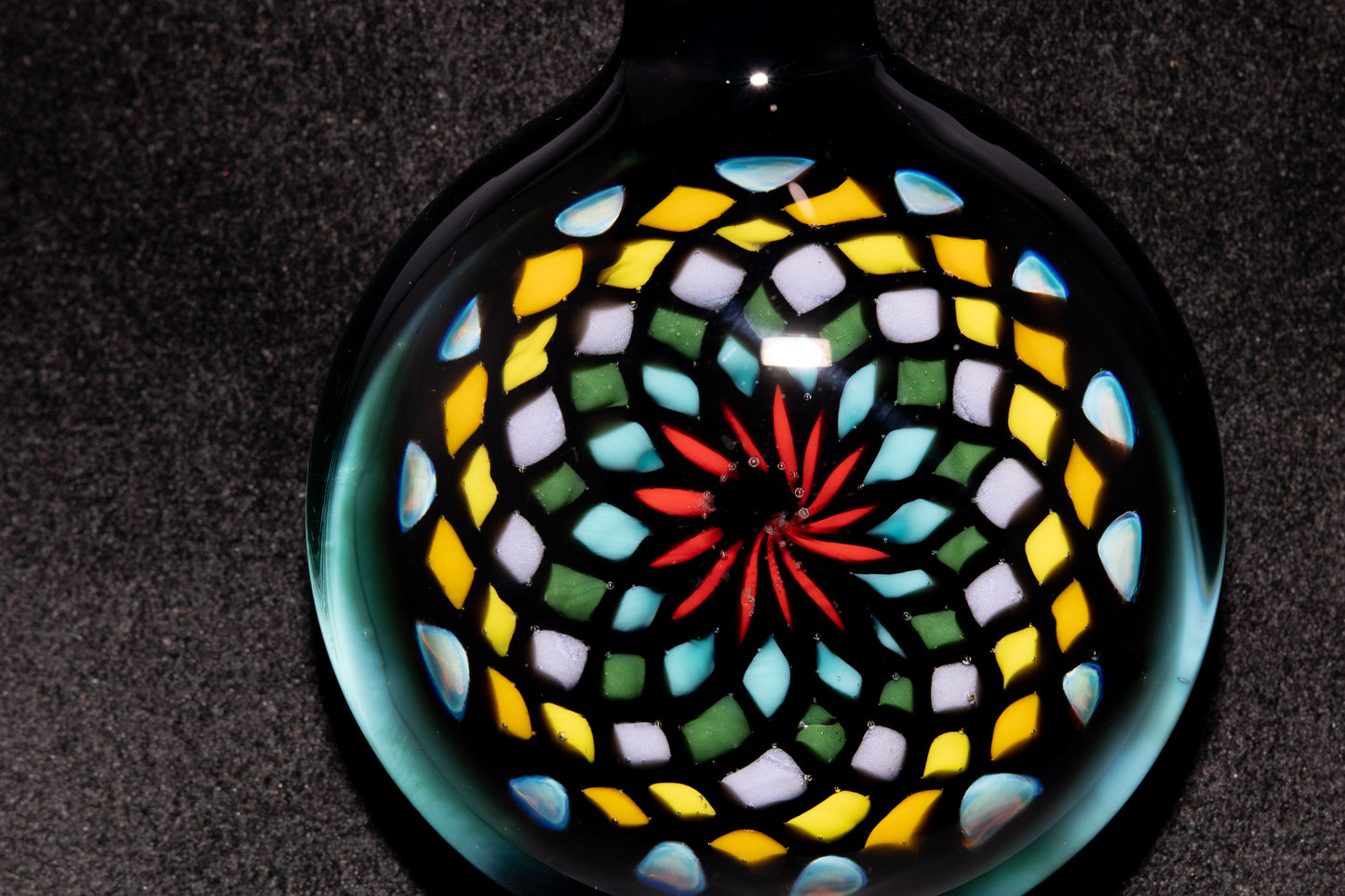 Multicolored Mandala Pendant | Fillacello Glass Art | Heady Sacred Geometry Jewelry