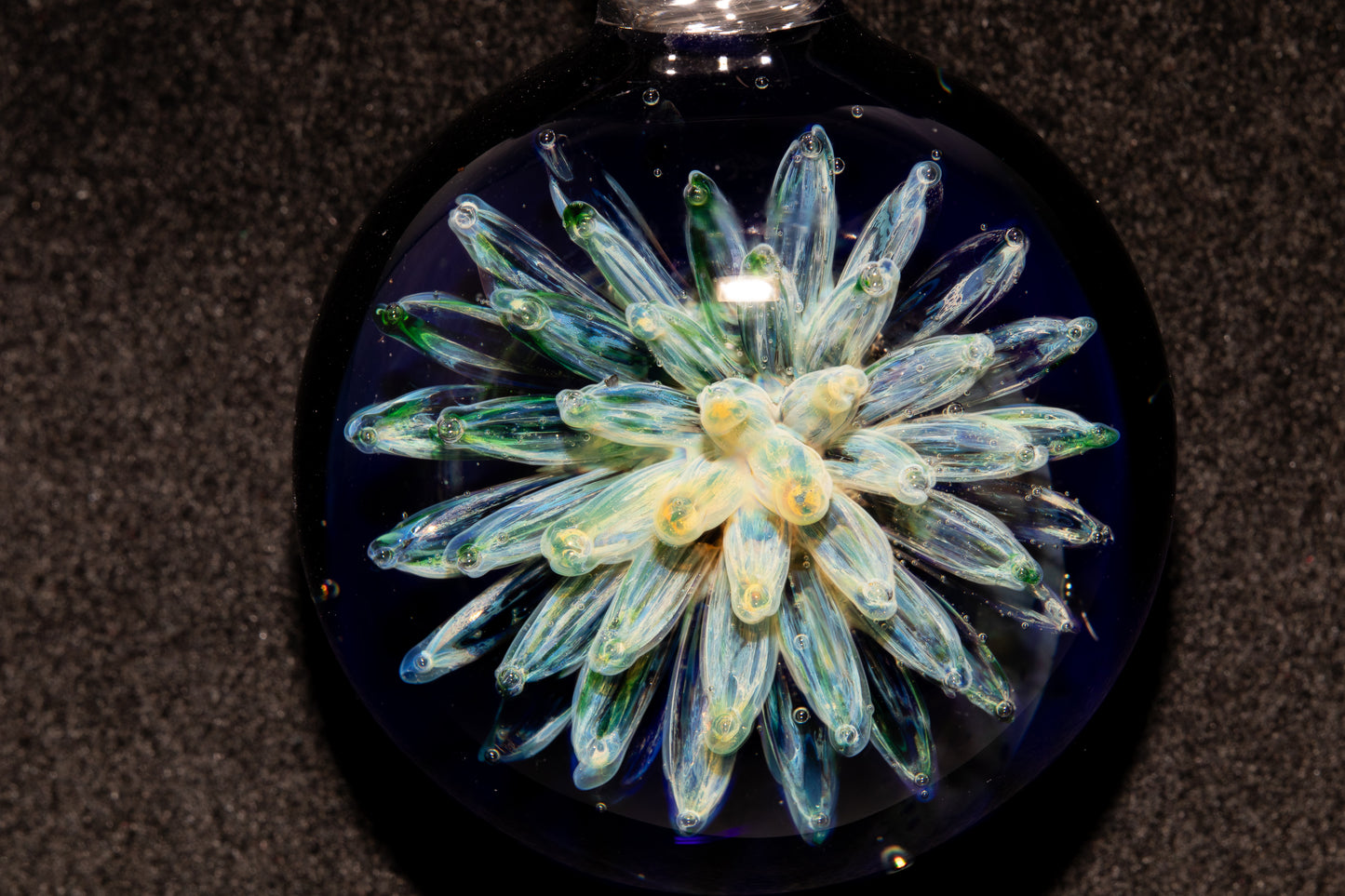 Handmade Glass Pendant | Air Trap Implosion Jewelry | Galaxy Flower Necklace | Space Nebula Art | Unique Artisan Pendant